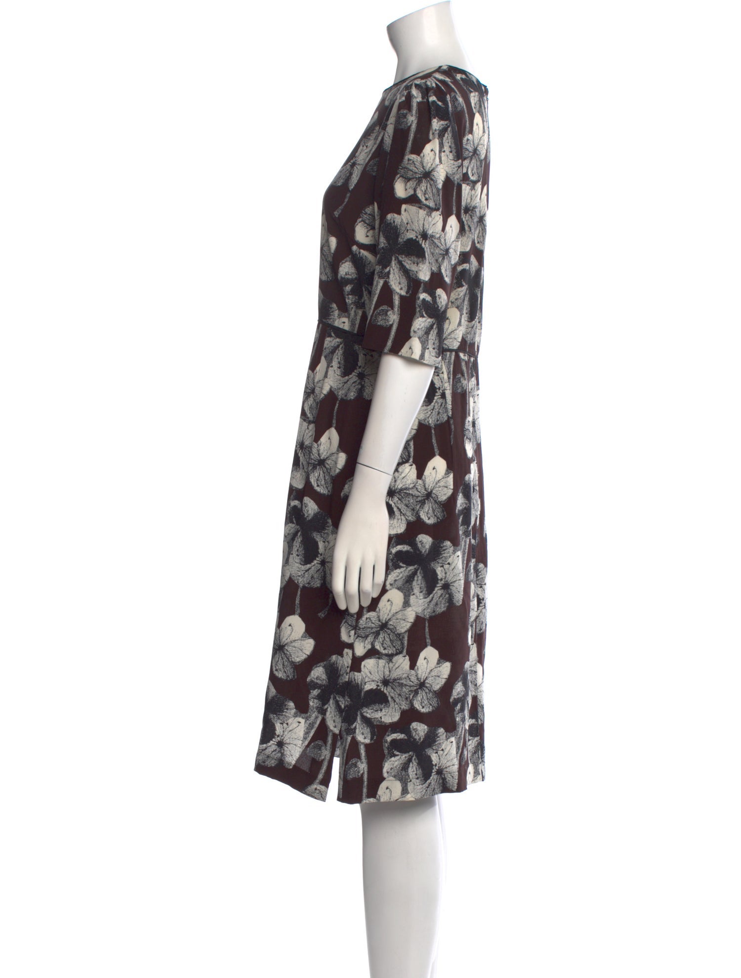 Marni Floral Print Knee-Length Dress