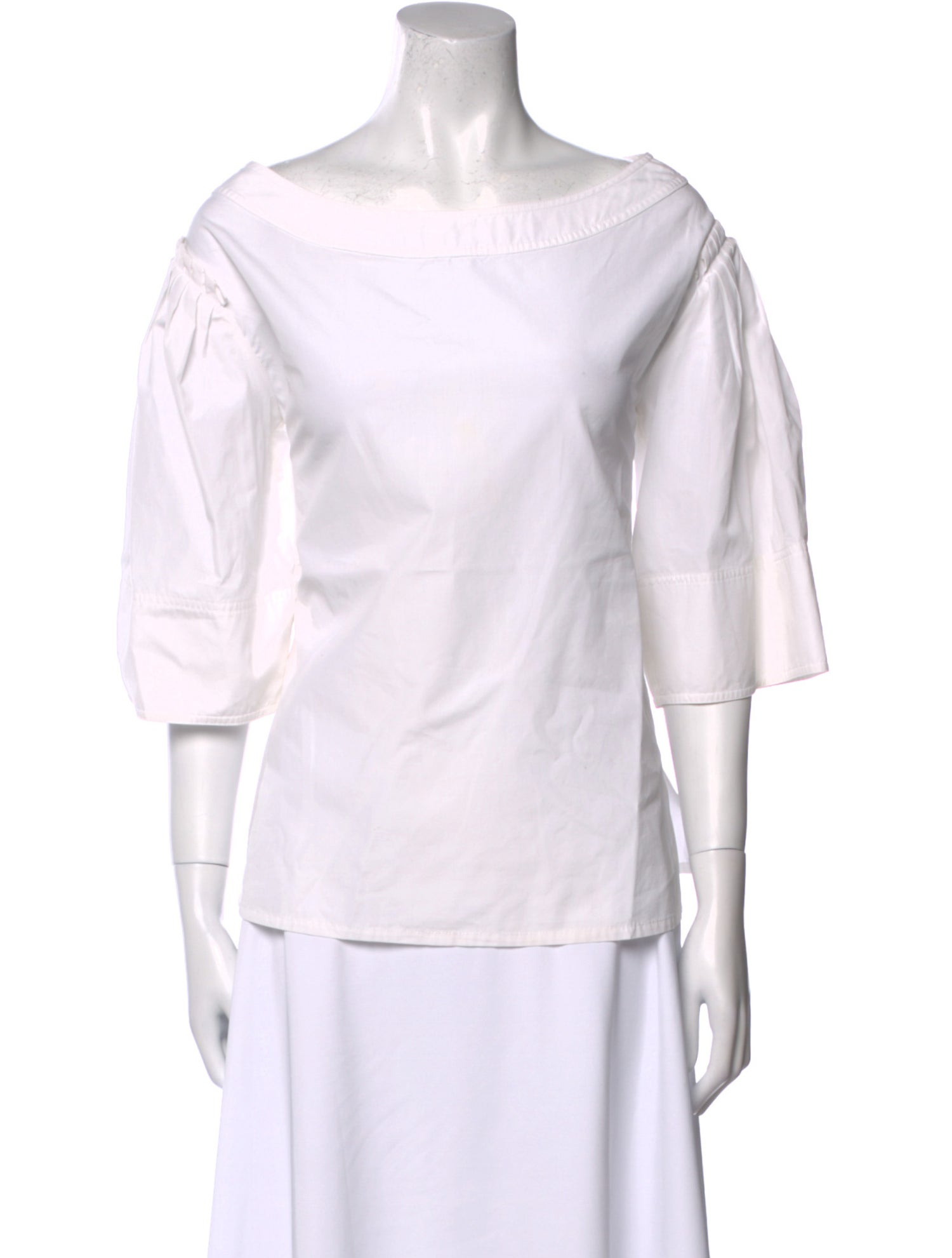 Marni Scoop Neck Three-Quarter Sleeve Blouse