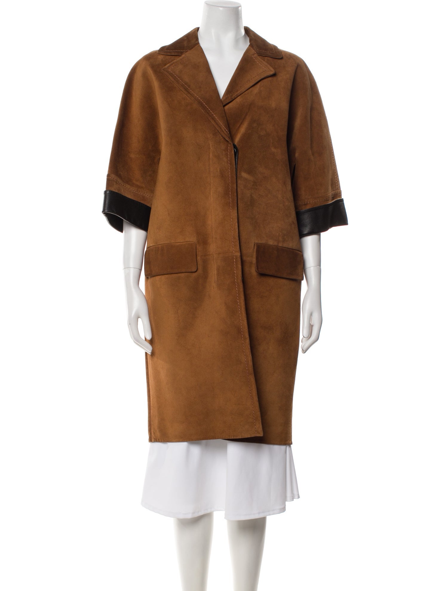 Marni Leather Colorblock Pattern Coat