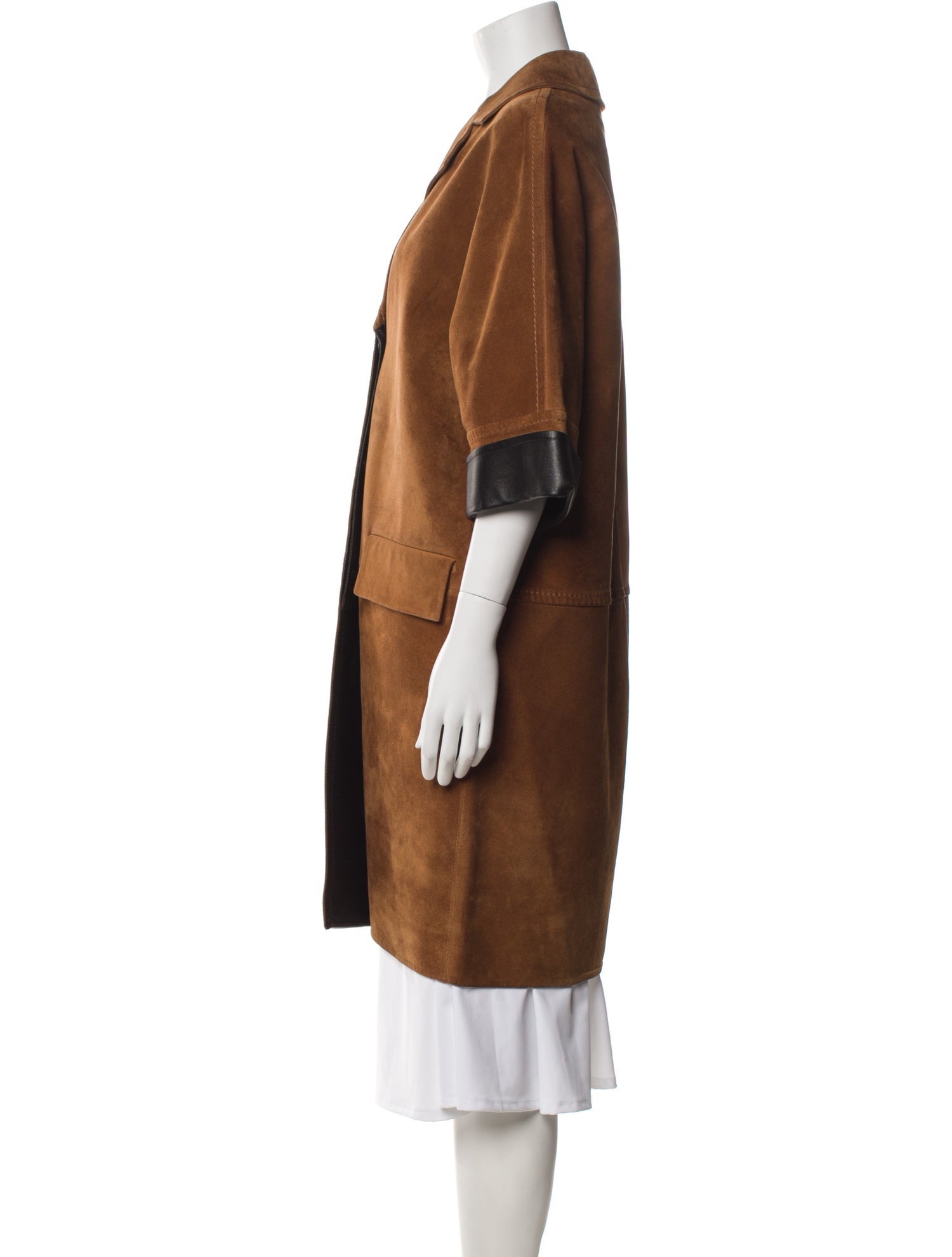 Marni Leather Colorblock Pattern Coat