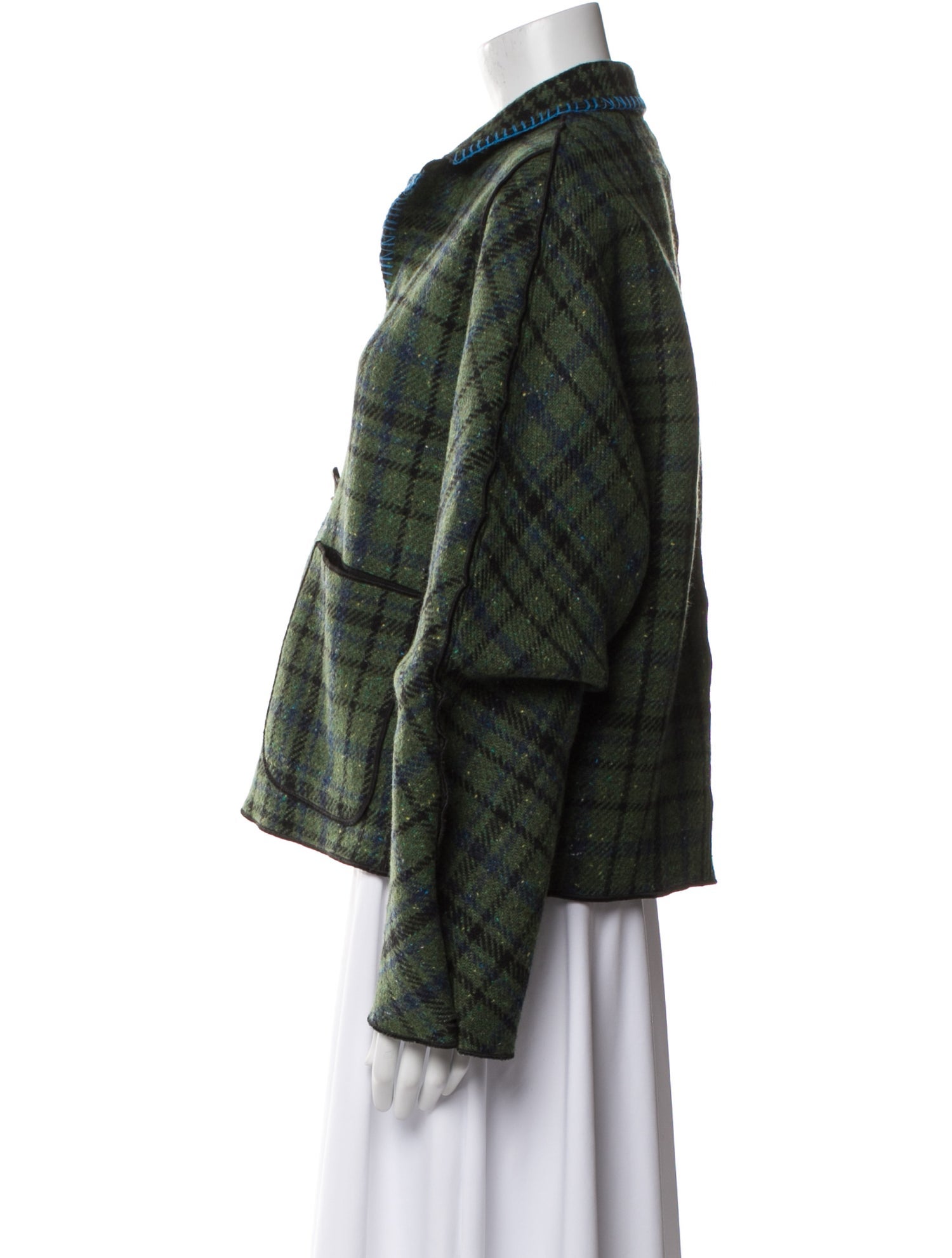 Marni Wool Plaid Print Blazer