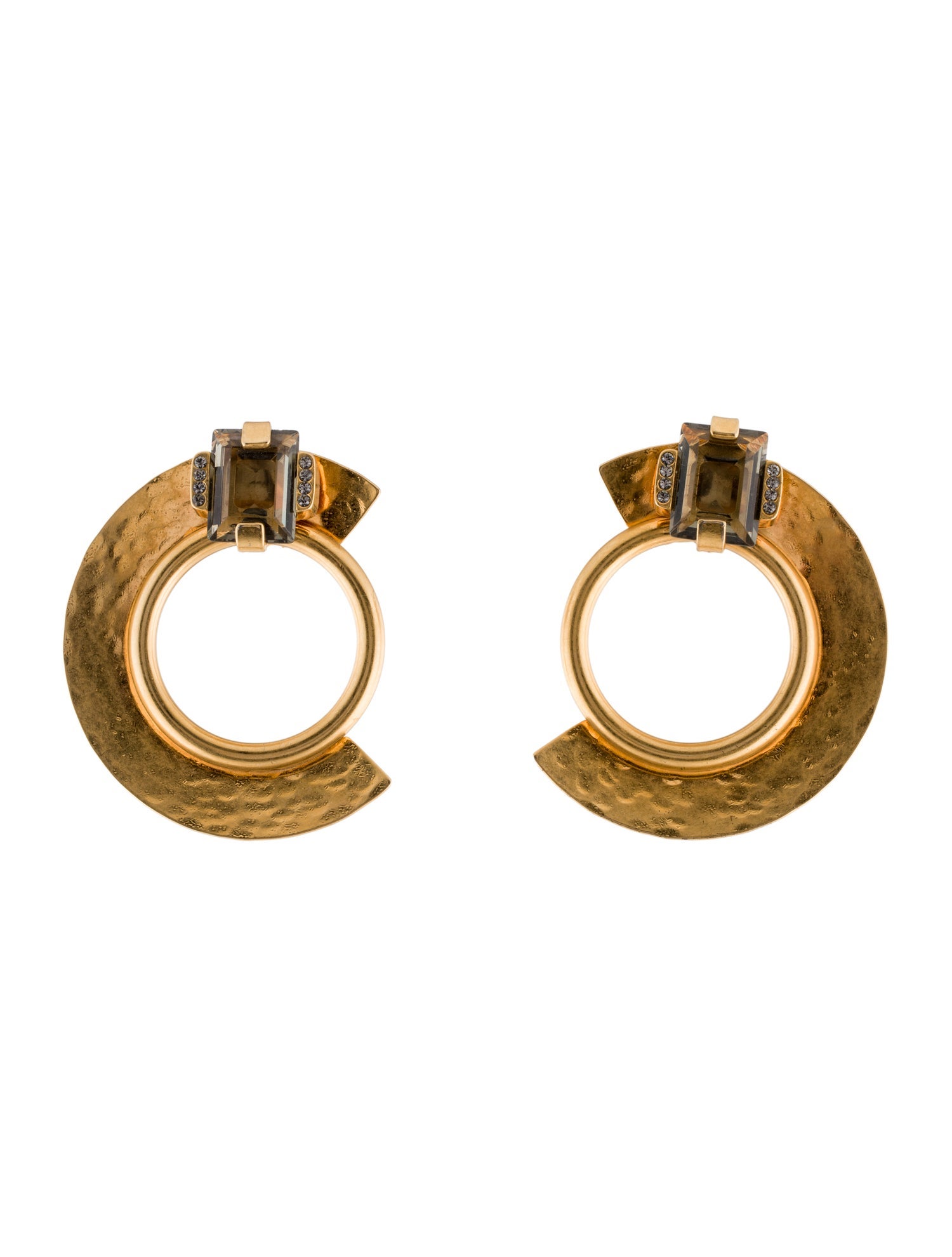 Marni Crystal Hoop Clip On Earrings
