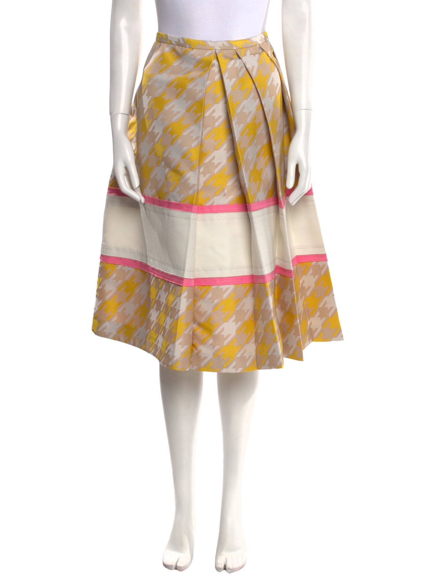 Marni Houndstooth Print Knee-Length Skirt