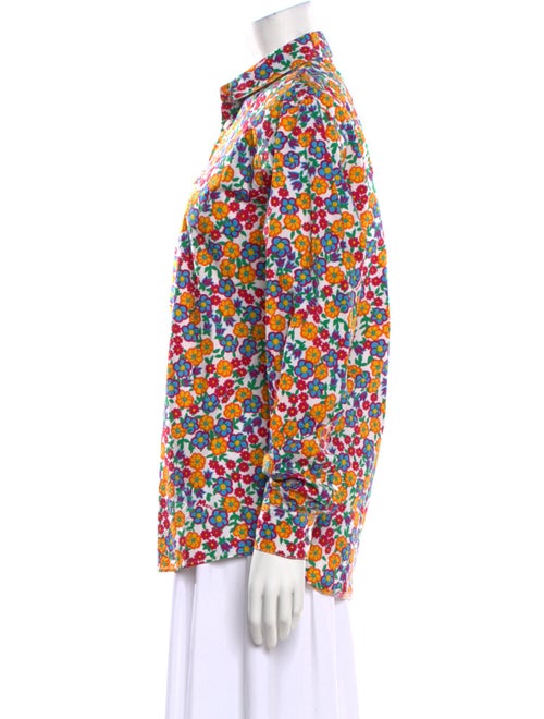 Marni Floral Print Long Sleeve Button-Up Top
