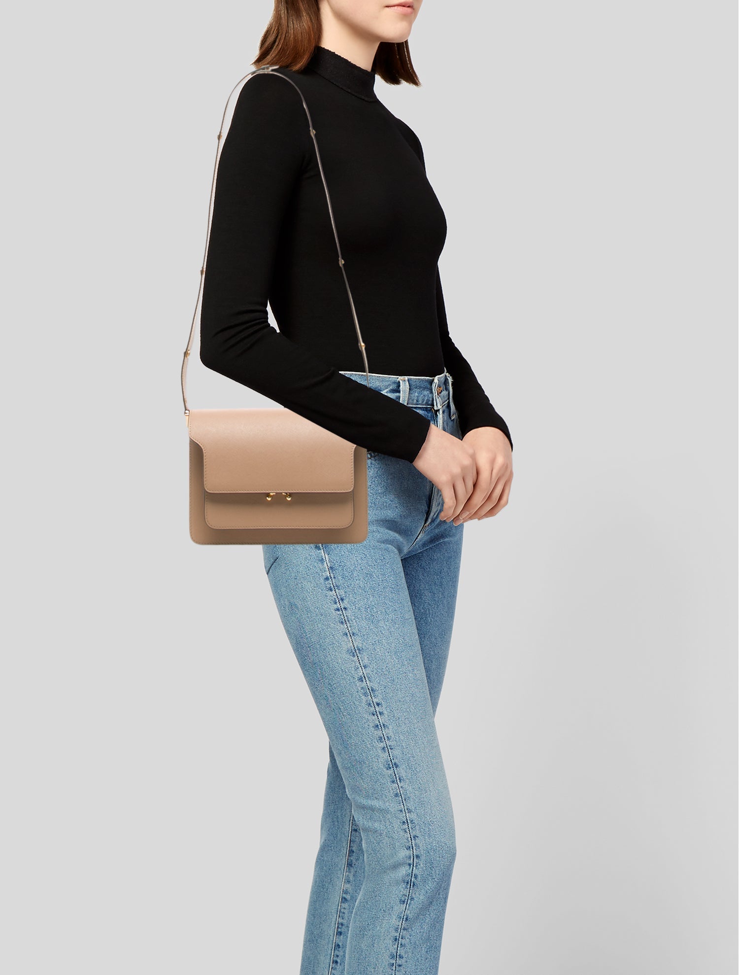 Marni Saffiano Leather Shoulder Bag