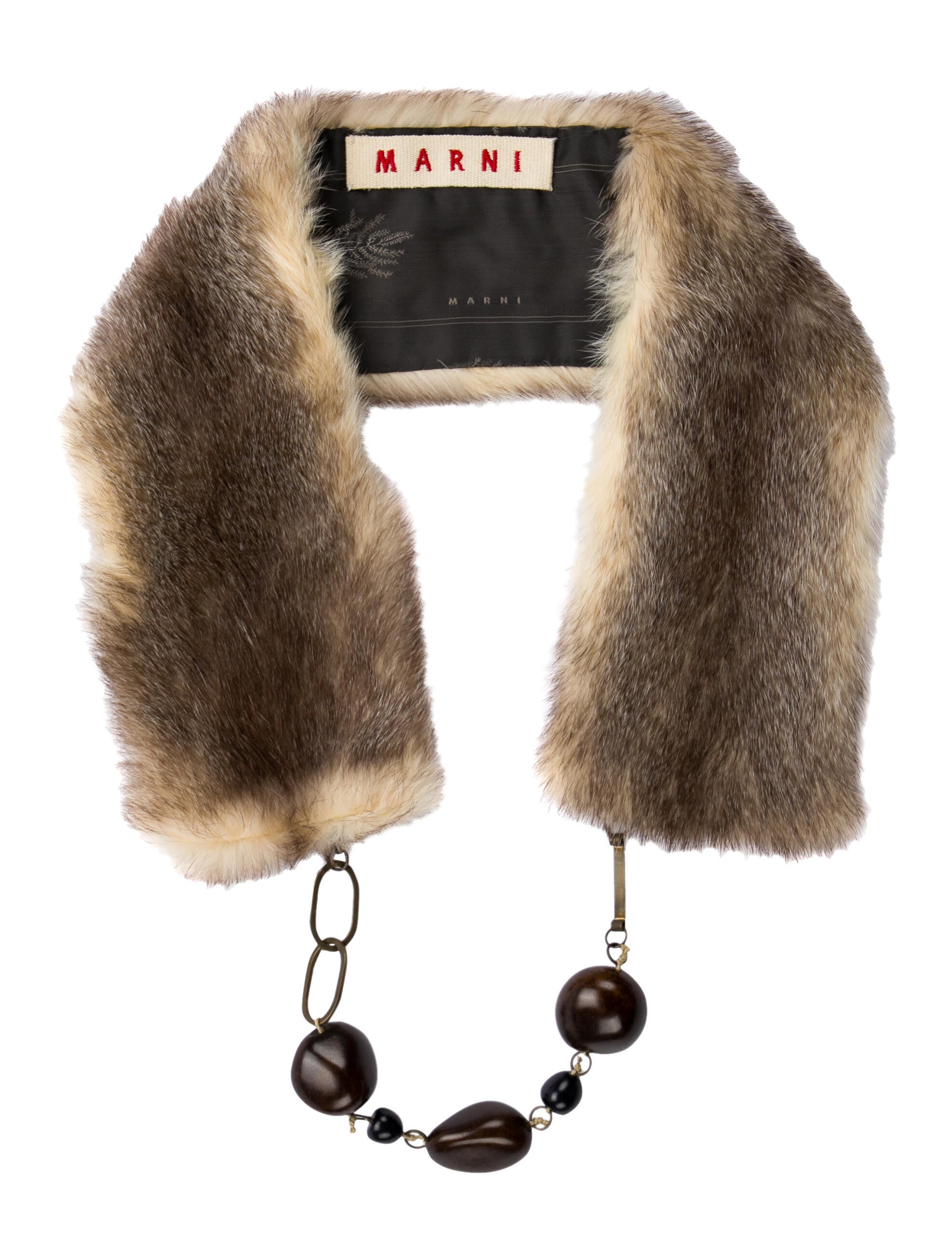 Marni Fur Printed Scarf