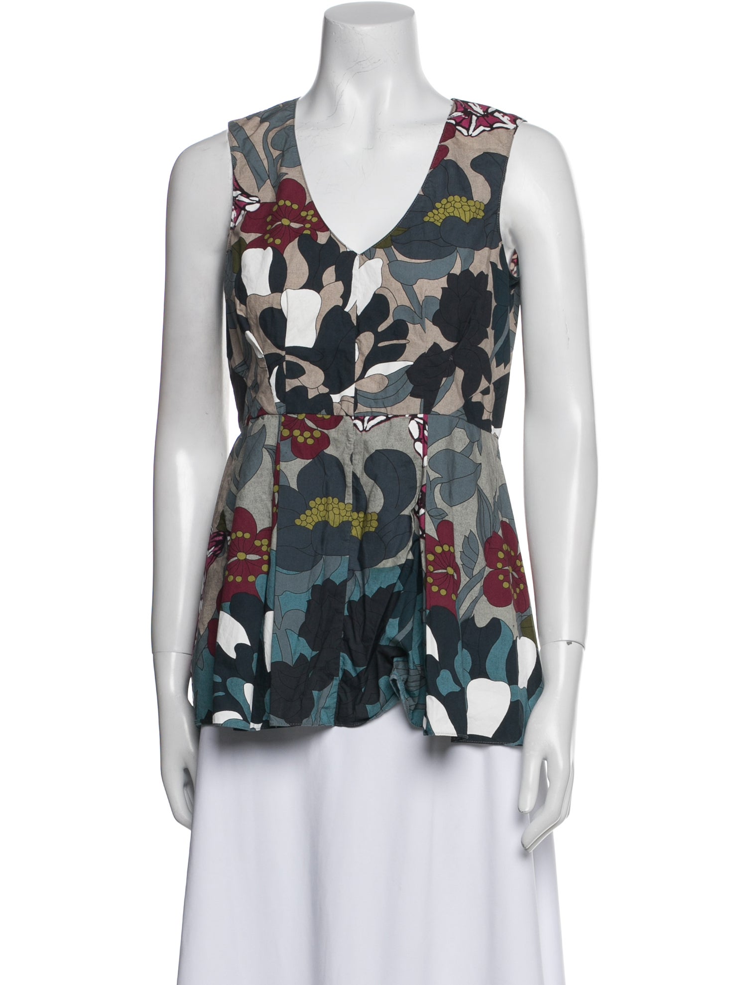 Marni Printed V-Neck Top