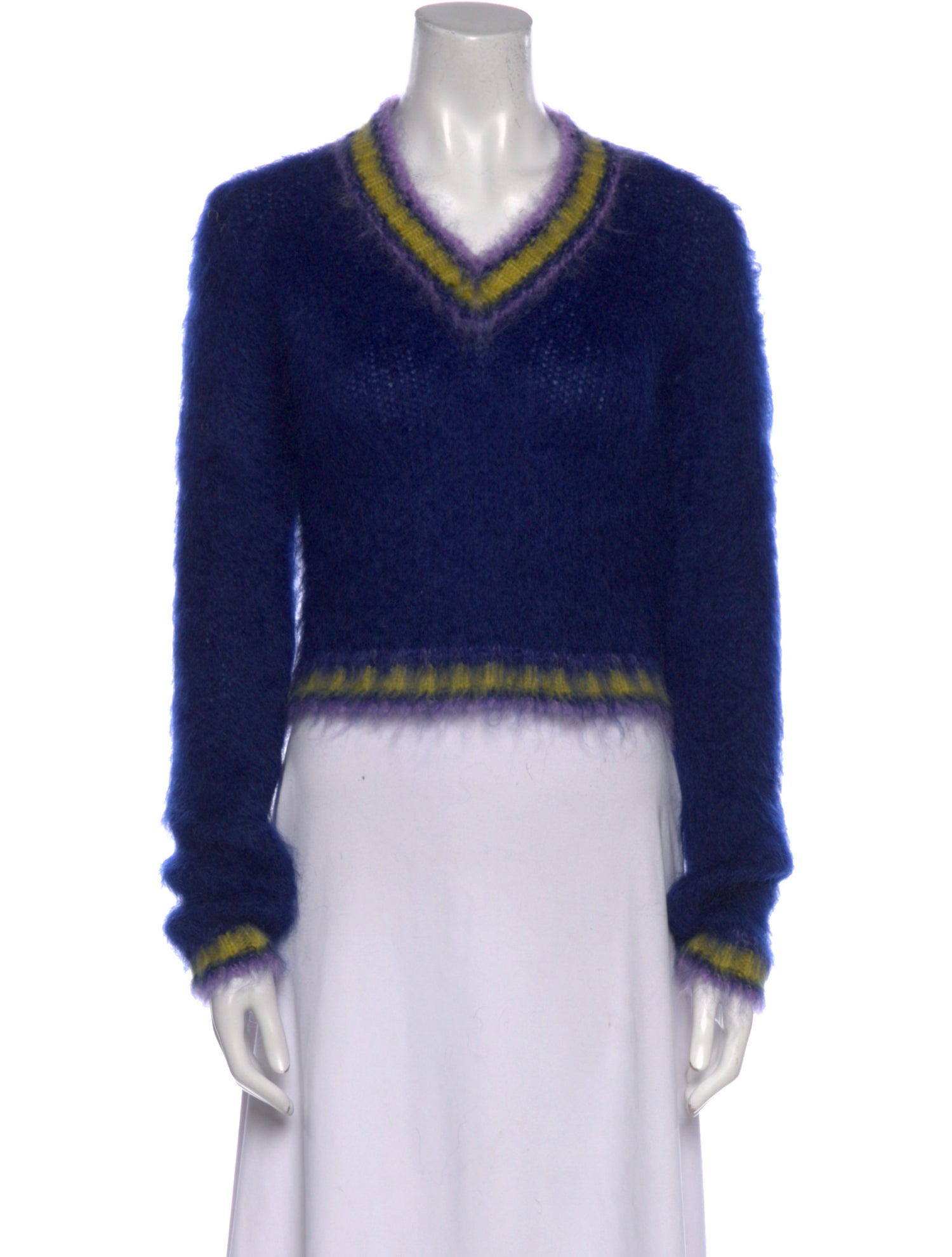 Marni Mohair Colorblock Pattern Sweater
