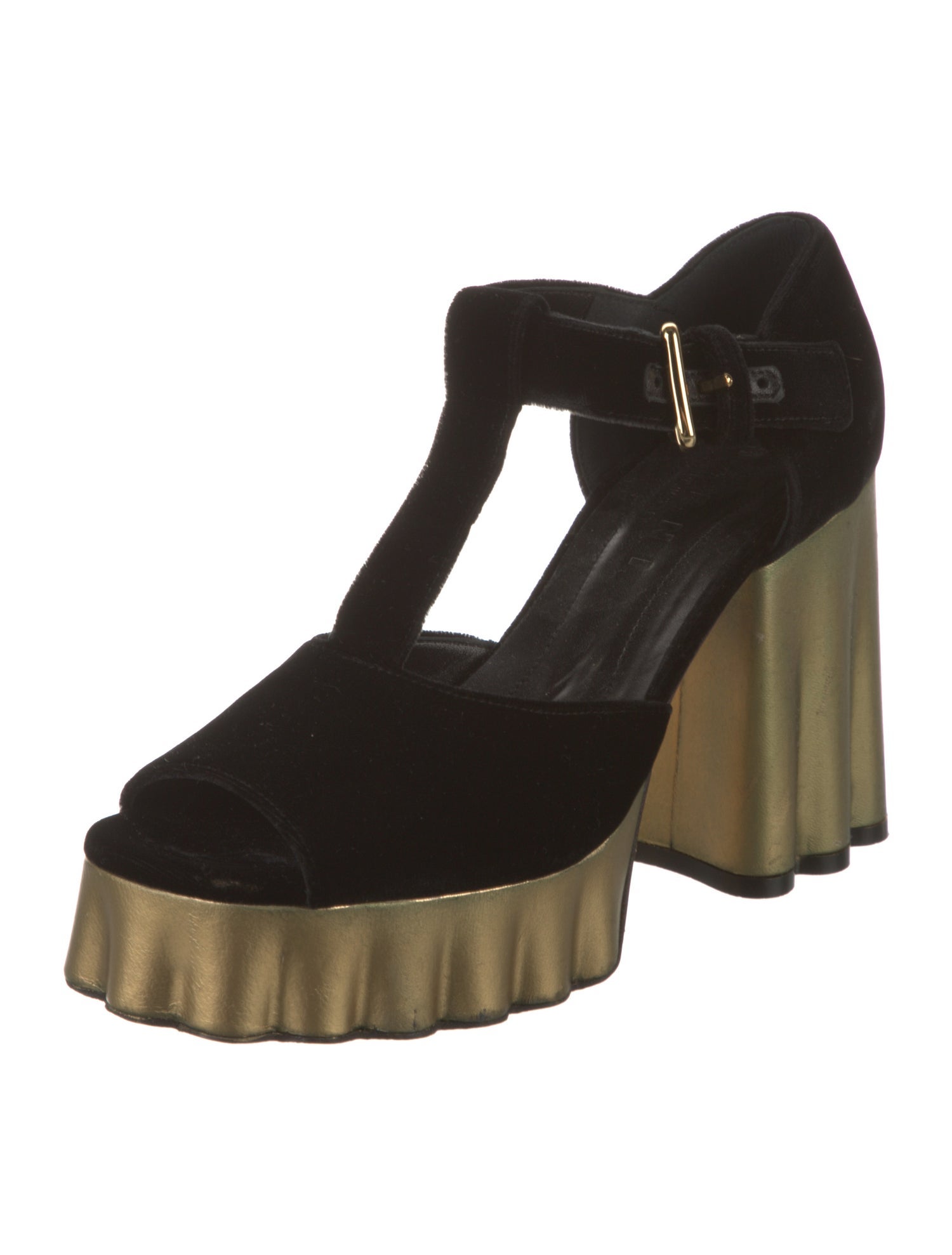 Marni Velvet T-Strap Sandals