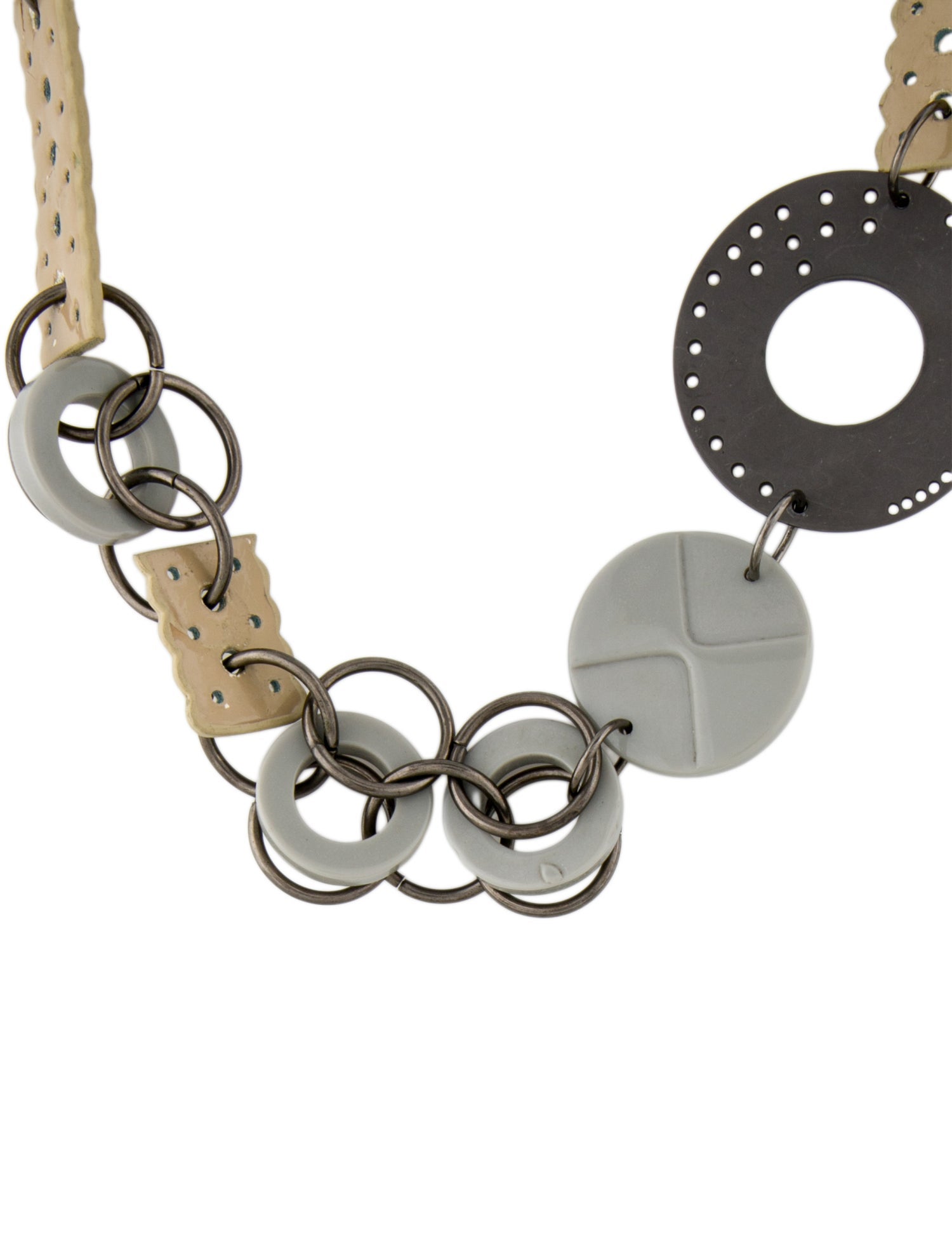 Marni Leather & Acrylic Chain Link Necklace