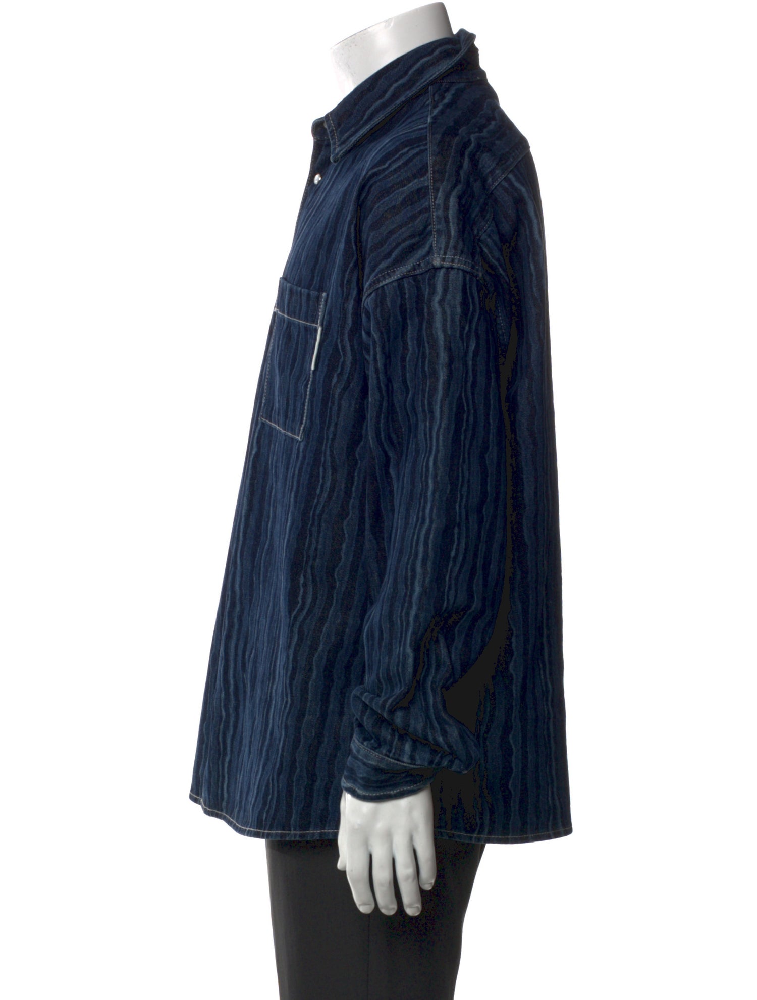 Marni Striped Long Sleeve Denim Shirt