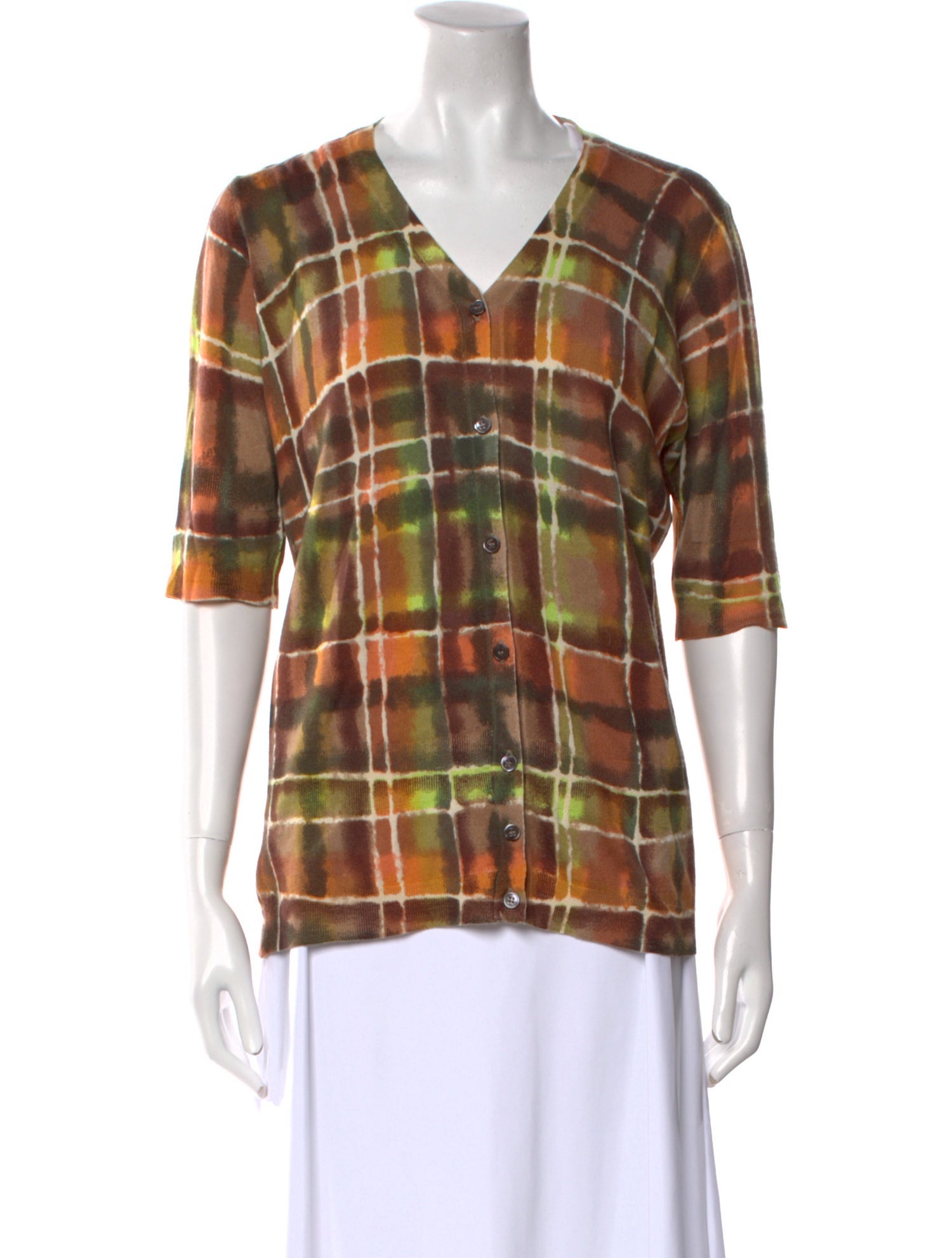 Marni Cashmere Plaid Print Sweater