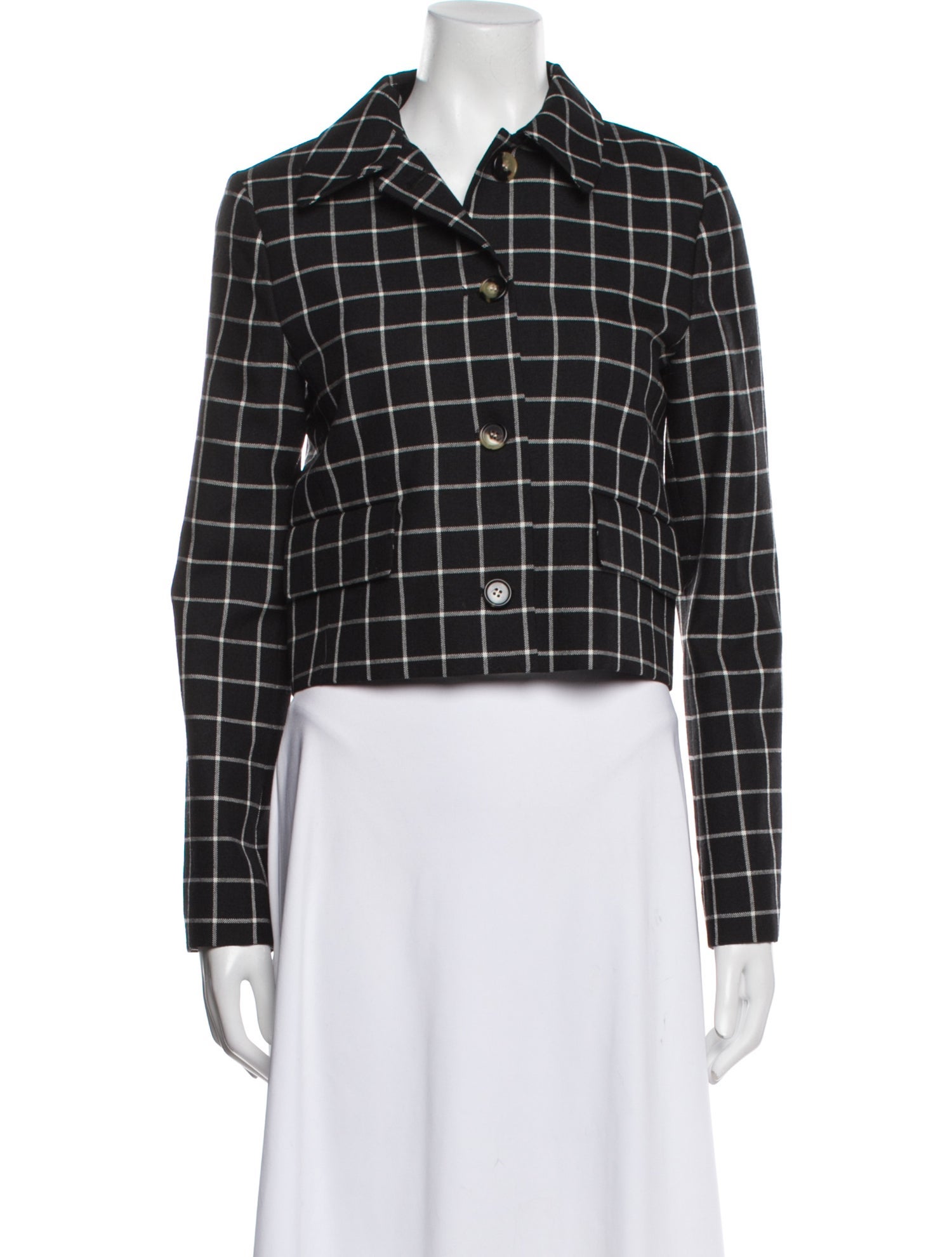 Marni Virgin Wool Plaid Print Blazer