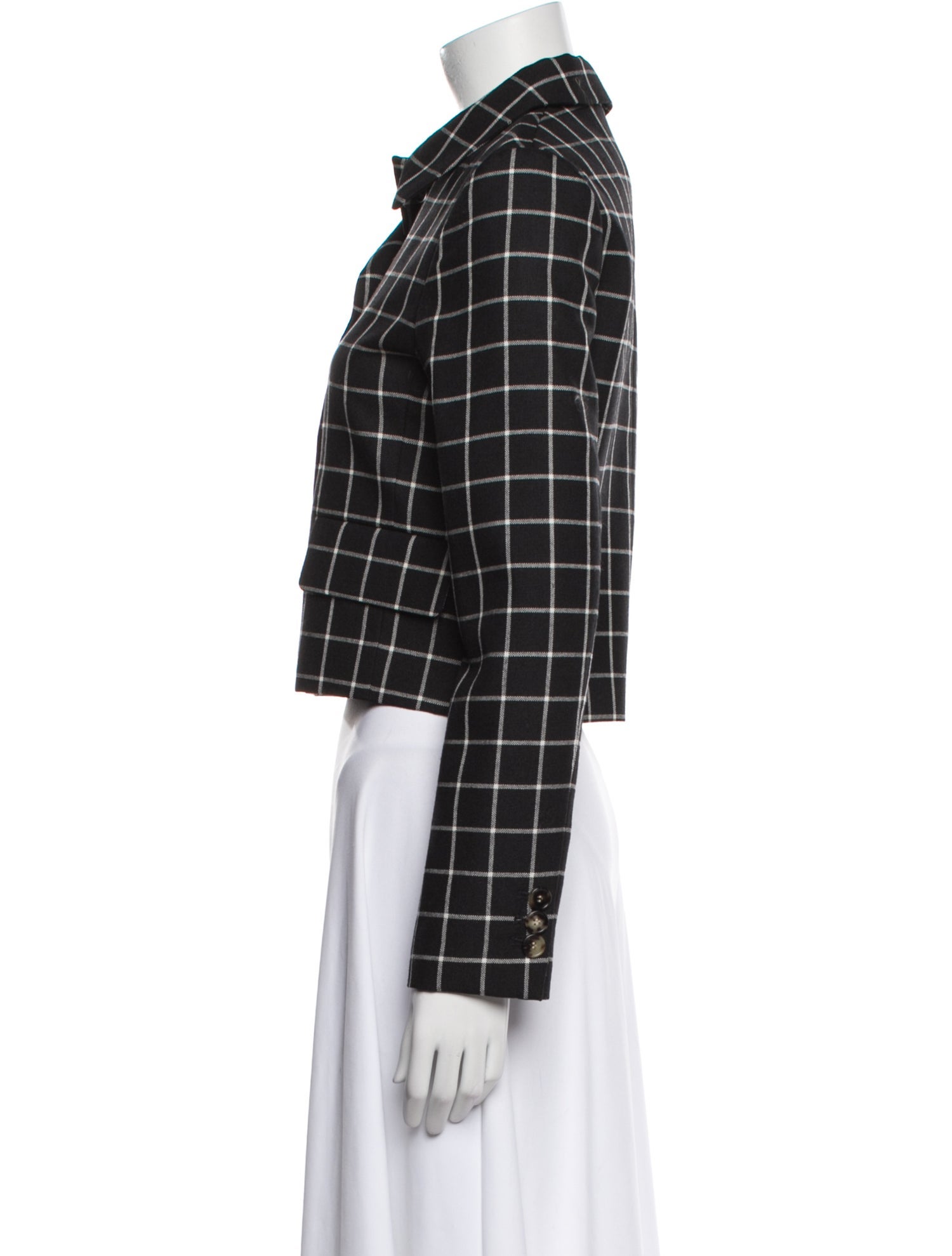 Marni Virgin Wool Plaid Print Blazer