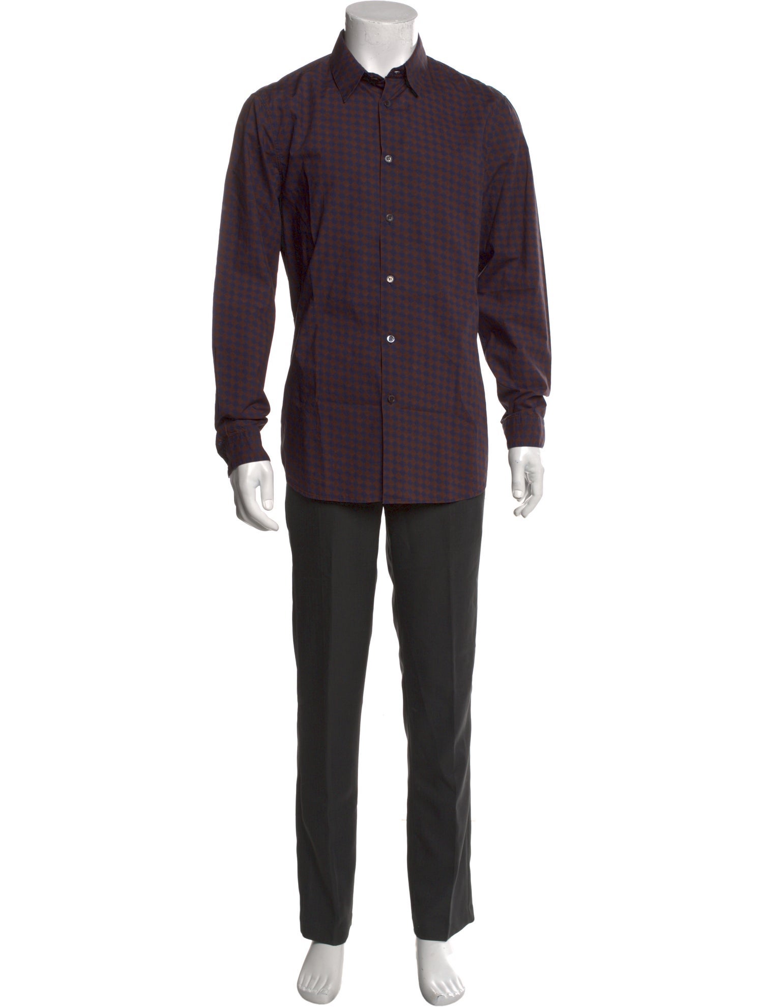 Marni Plaid Print Long Sleeve Shirt