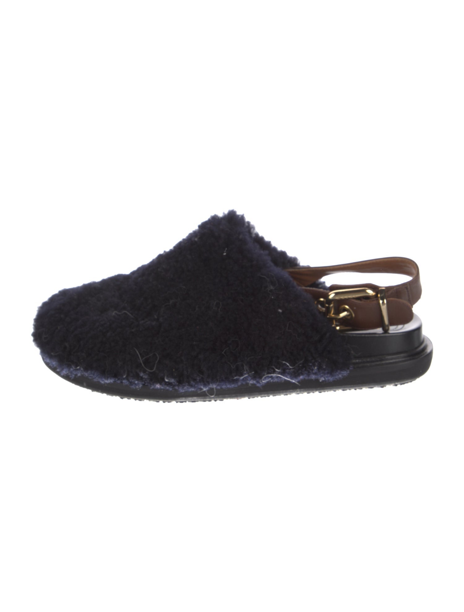 Marni Shearling Slingback Flats