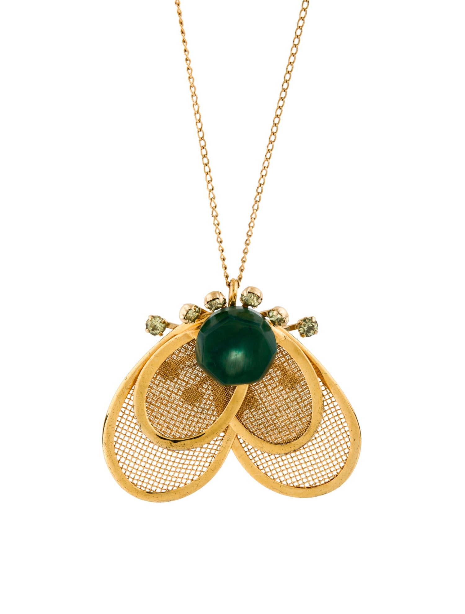 Marni Crystal Resin Moth Pendant Necklace