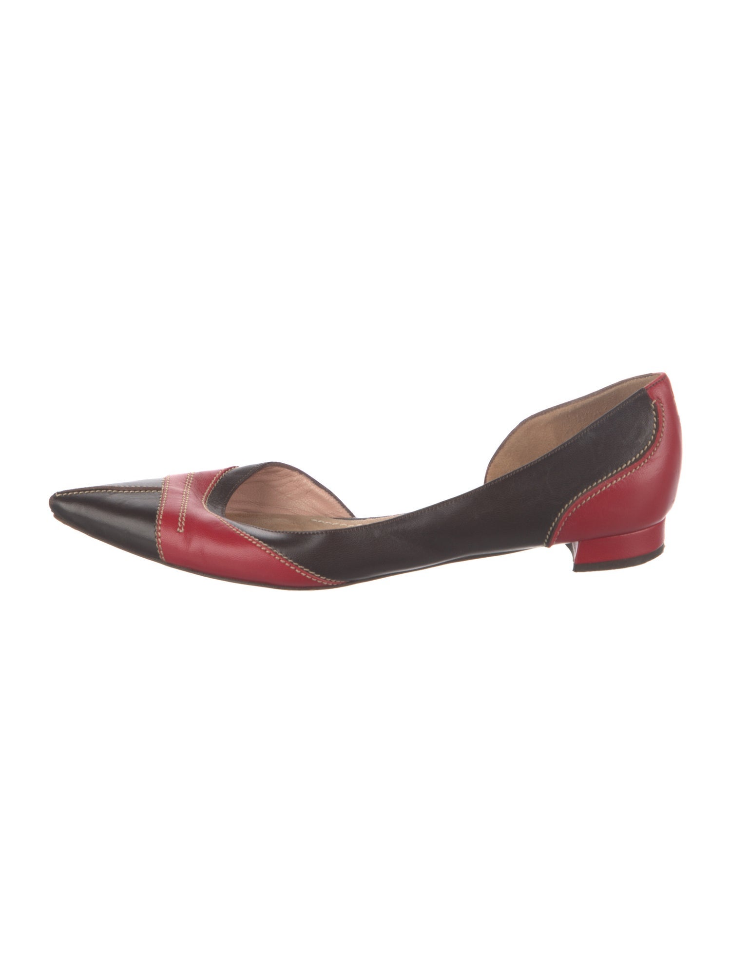 Marni Leather Colorblock Pattern D'Orsay Pumps