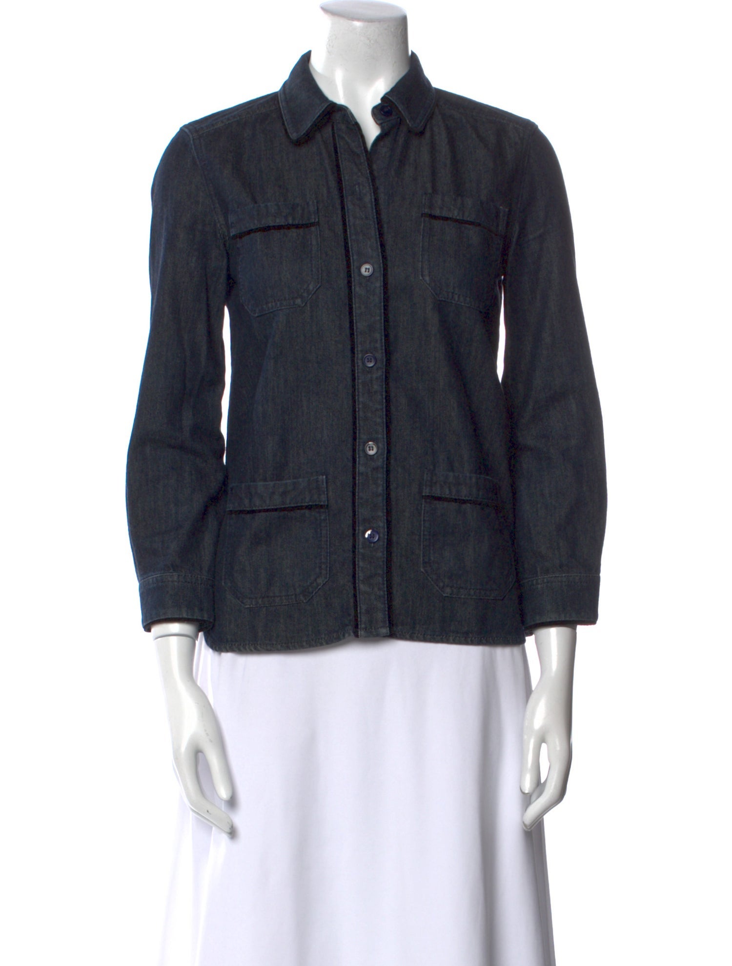 Marni Three-Quarter Sleeve Button-Up Top