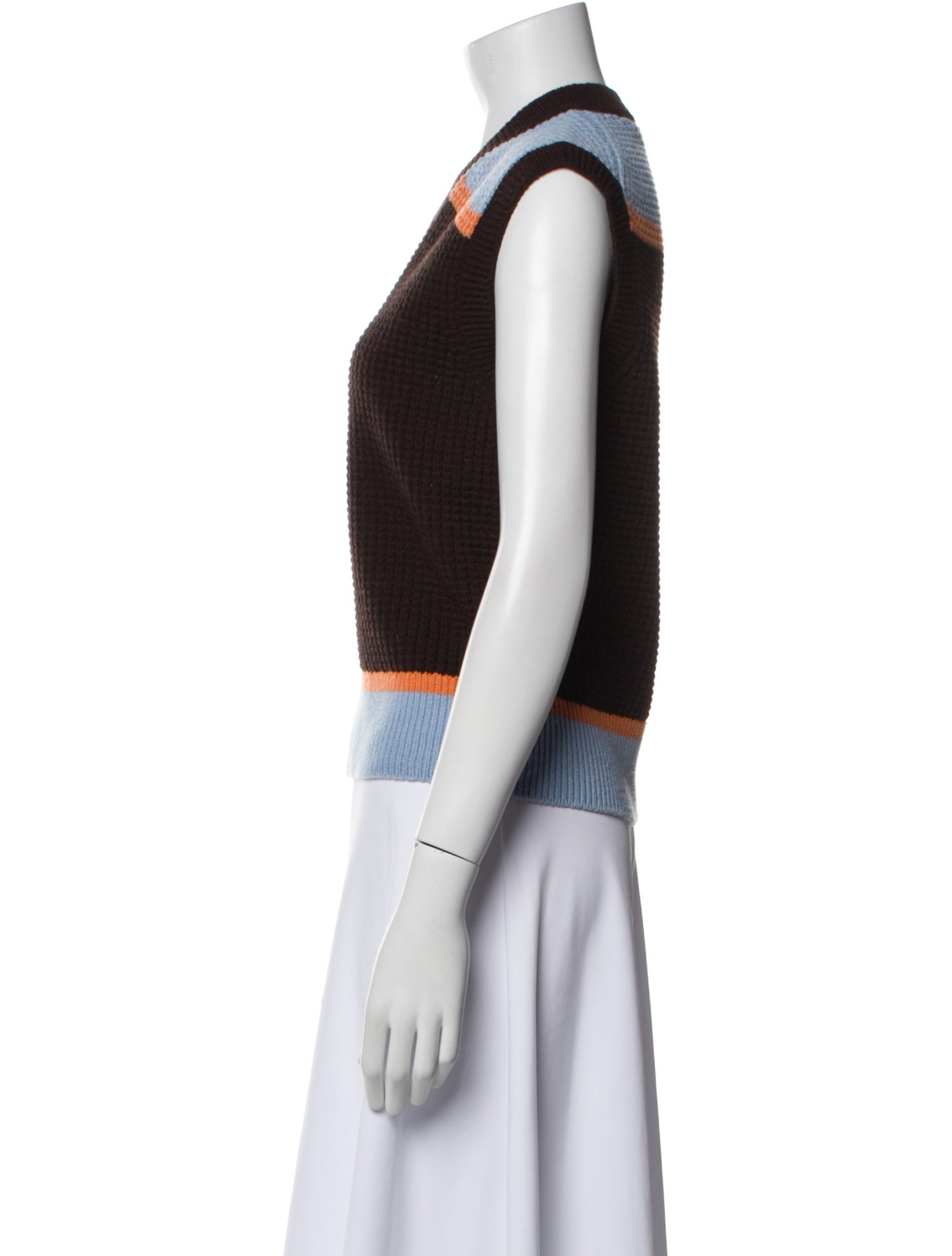 Marni Colorblock Pattern V-Neck Sweater