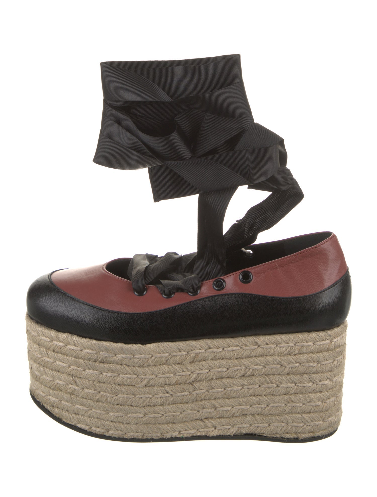 Marni Leather Colorblock Pattern Ballet Flats