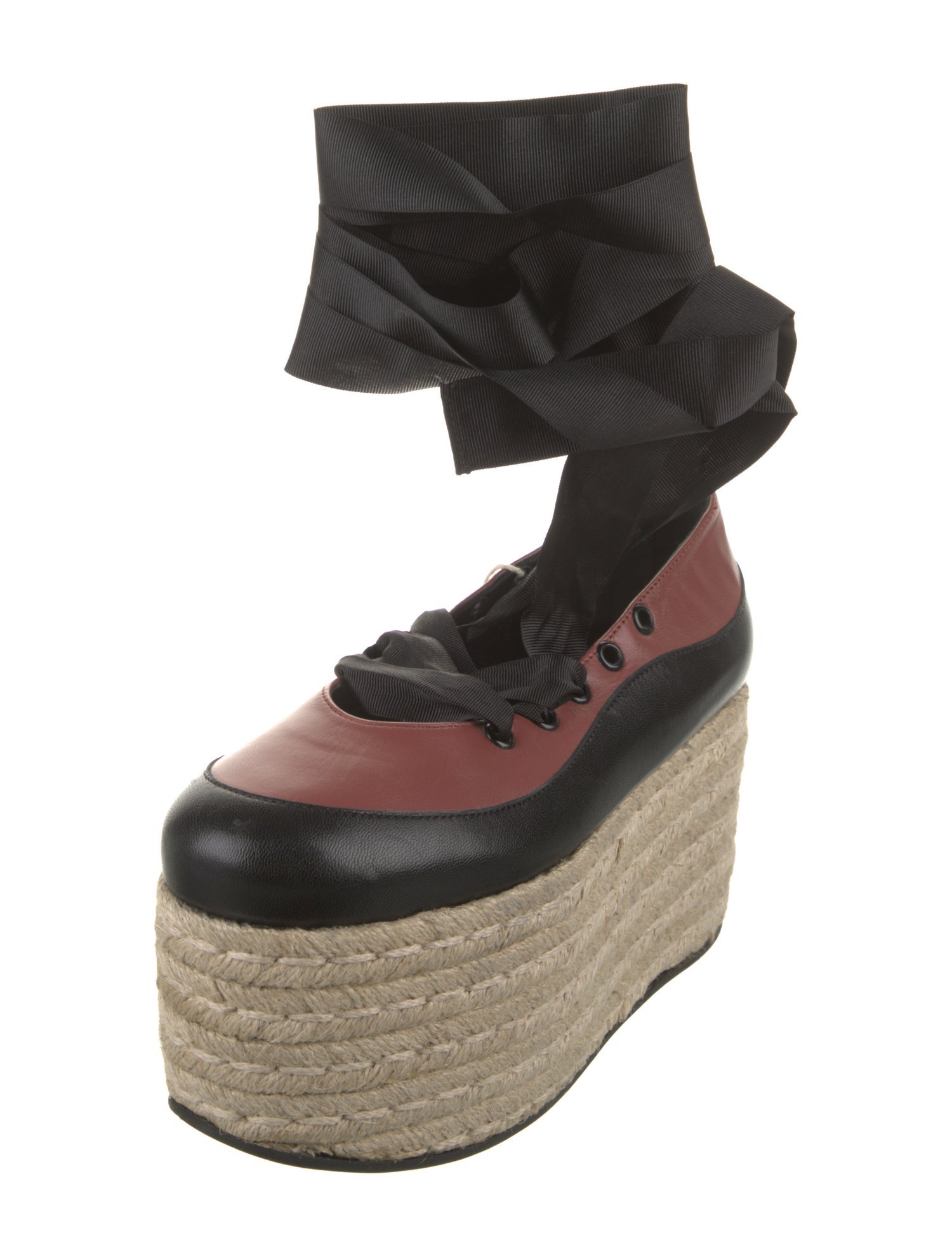 Marni Leather Colorblock Pattern Ballet Flats