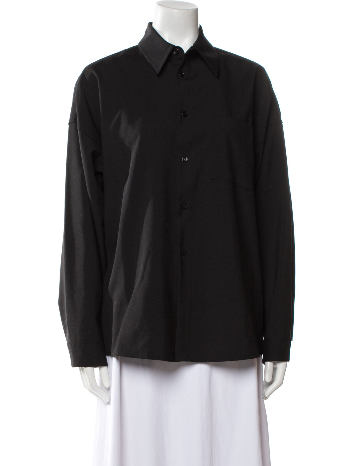 Marni Virgin Wool Long Sleeve Button-Up Top