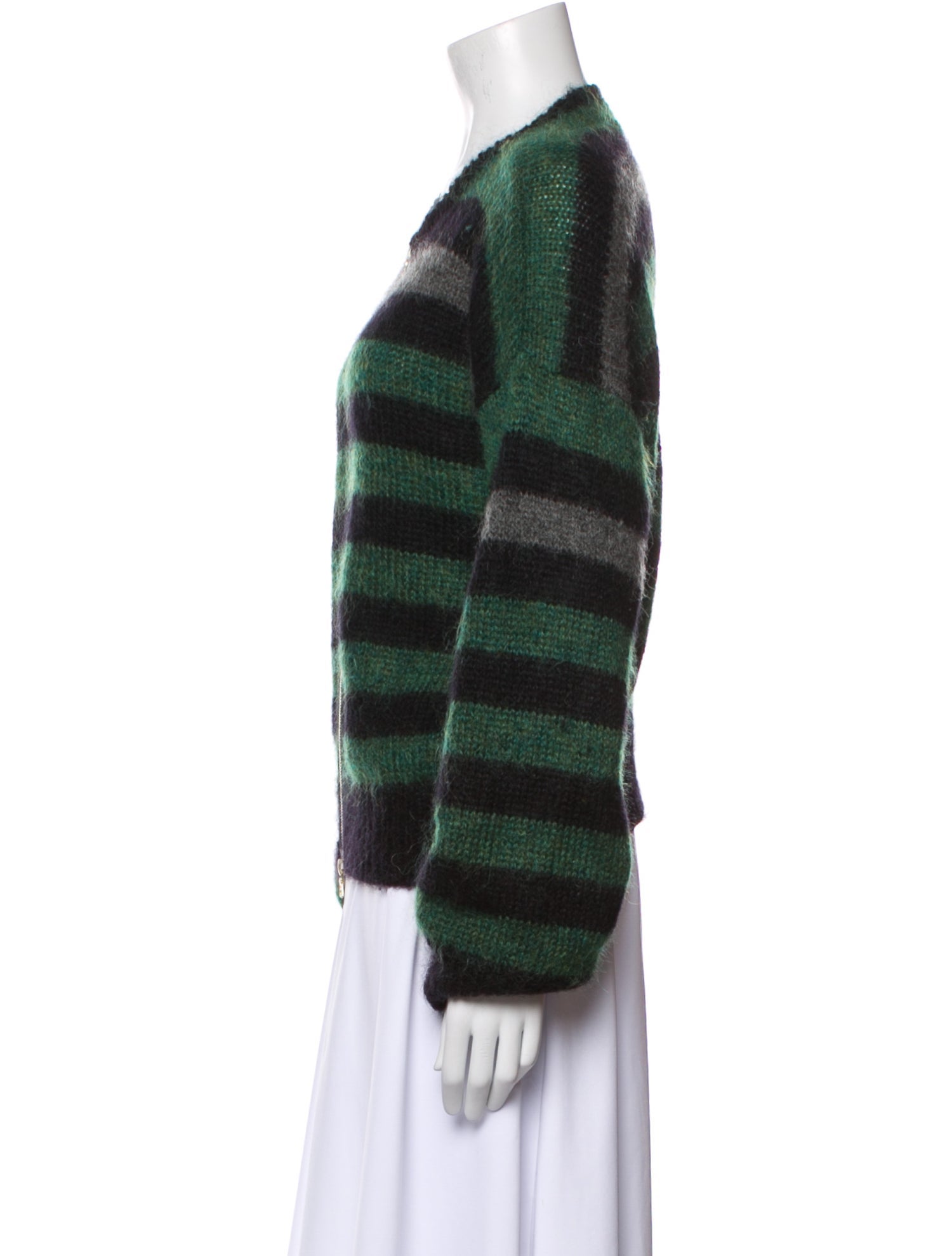 Marni Mohair Striped Fur Jacket
