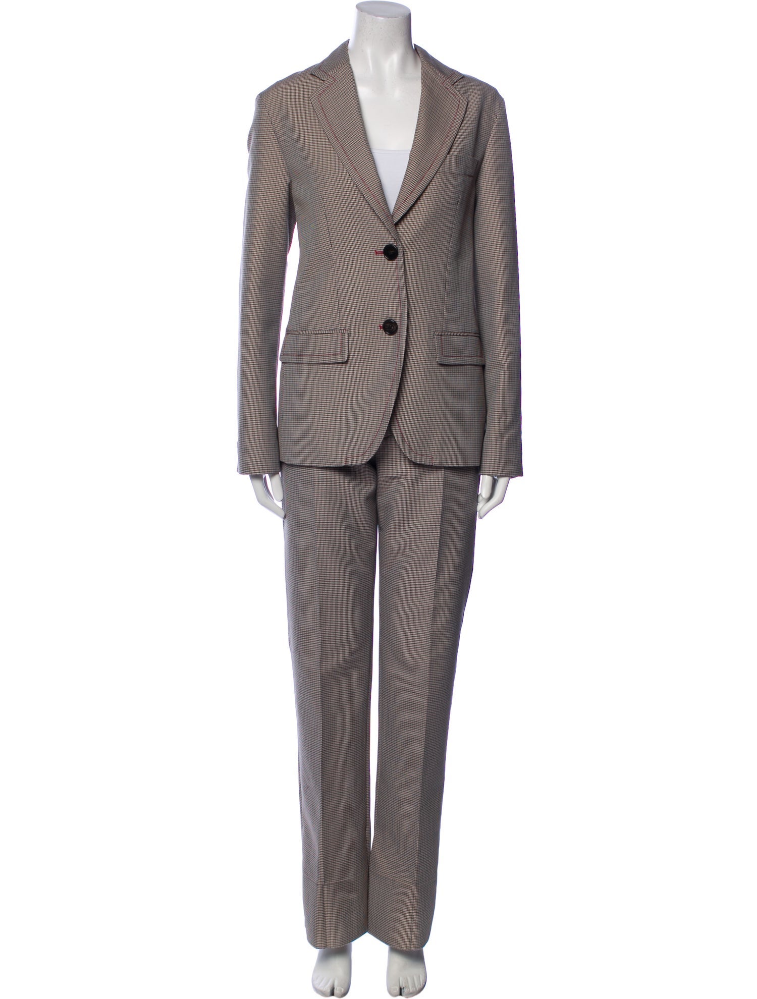 Marni Wool Plaid Print Pantsuit w/ Tags