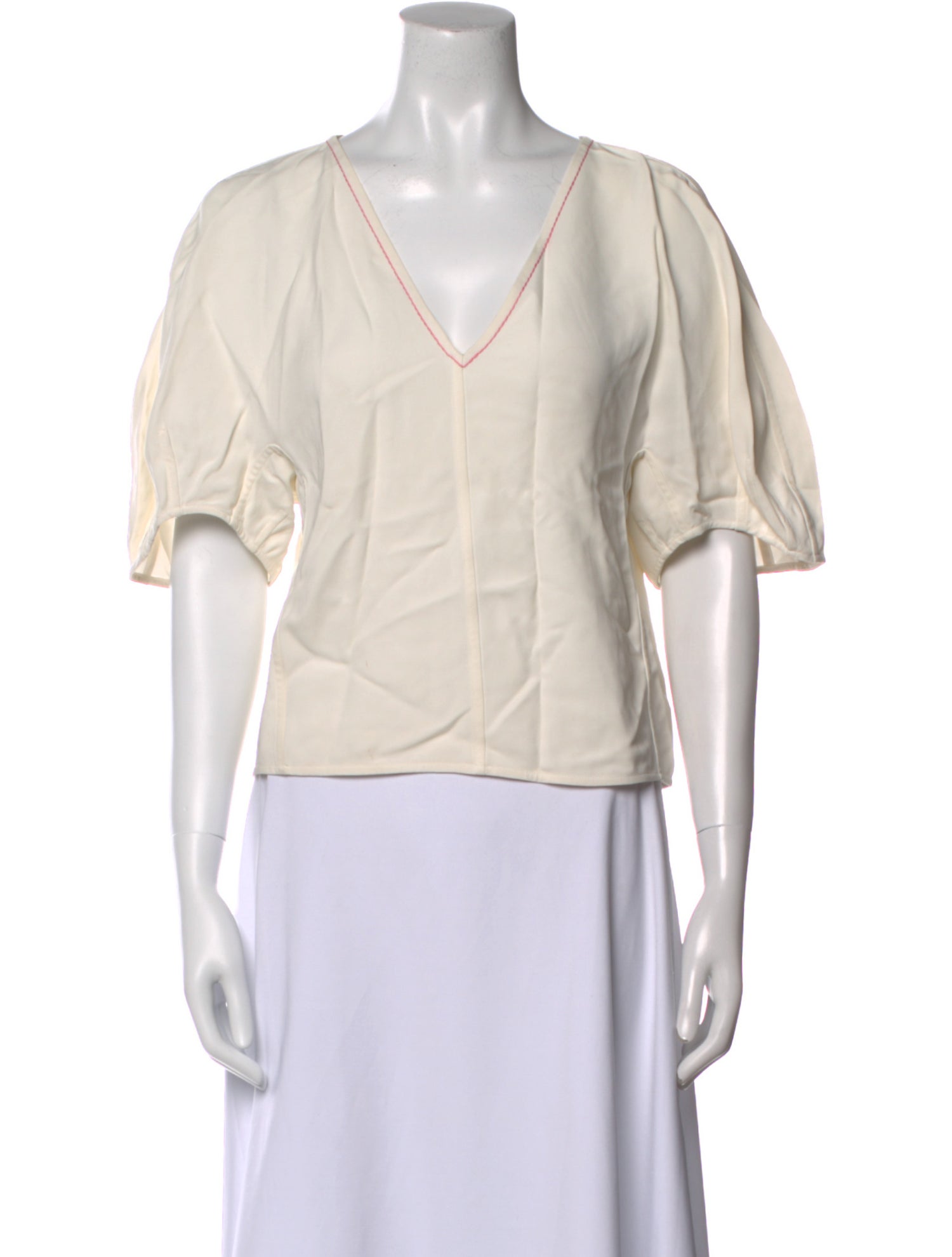 Marni V-Neck Short Sleeve Crop Top