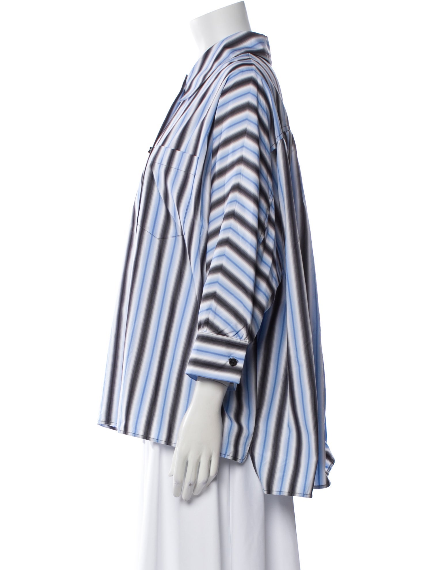 Marni Striped Long Sleeve Button-Up Top