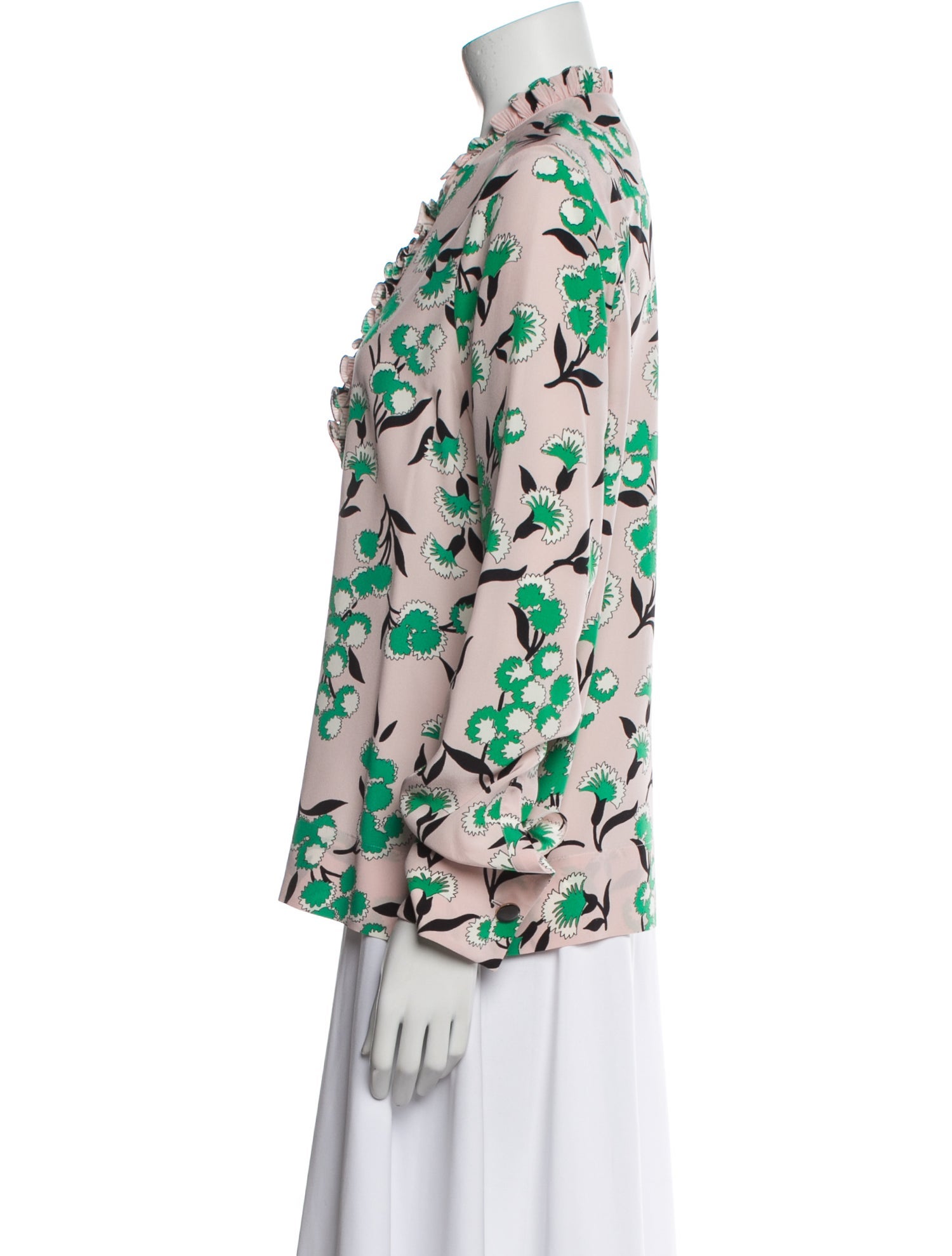 Marni Silk Floral Print Button-Up Top