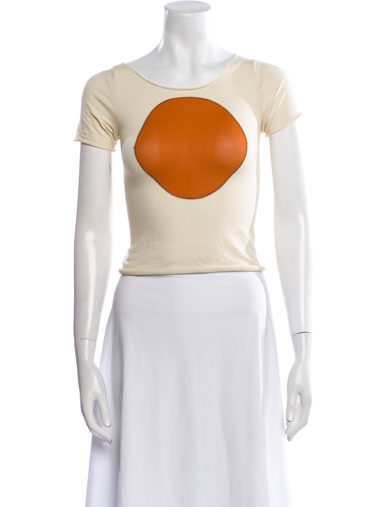 Marni Scoop Neck Short Sleeve Crop Top