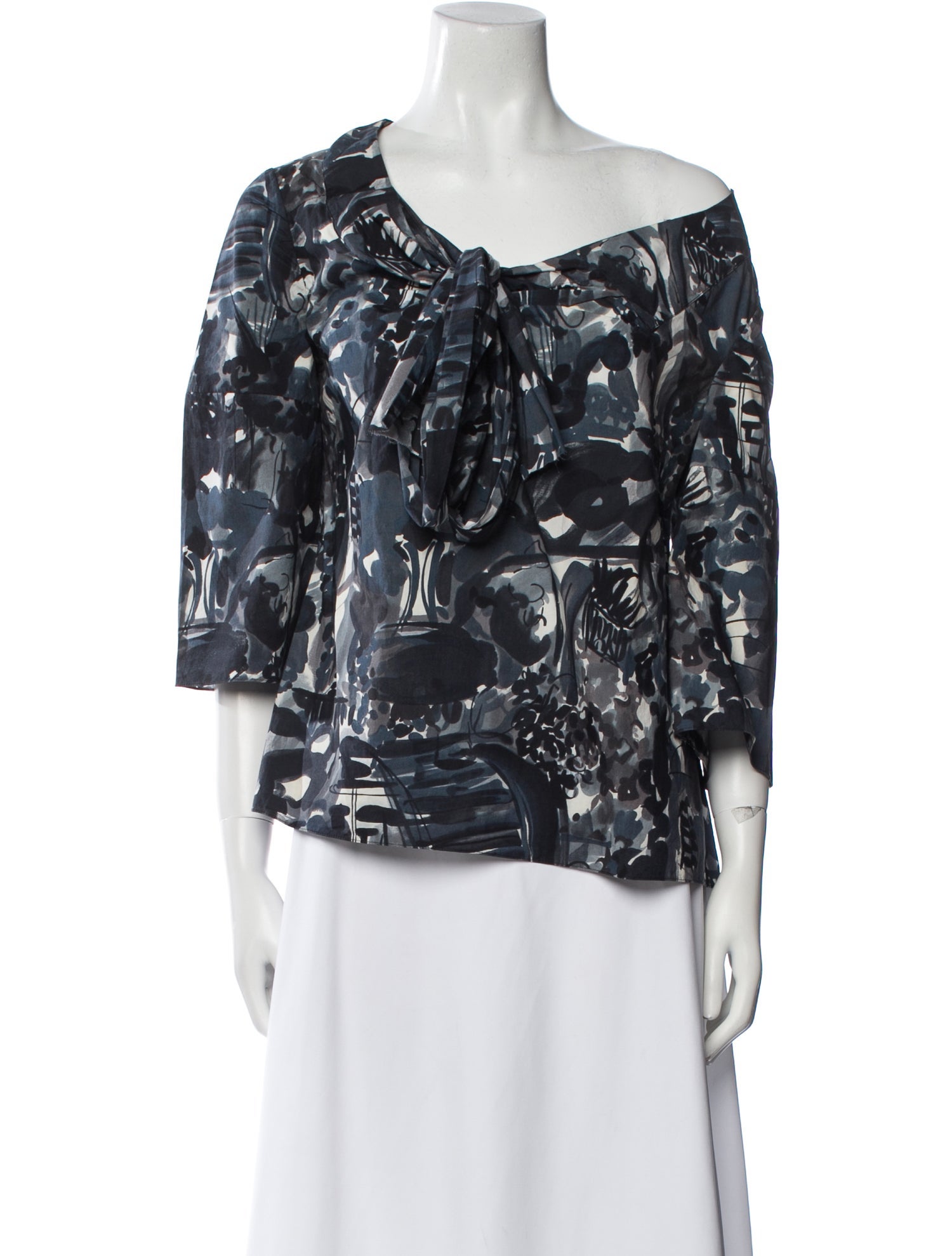 Marni Printed One-Shoulder Blouse