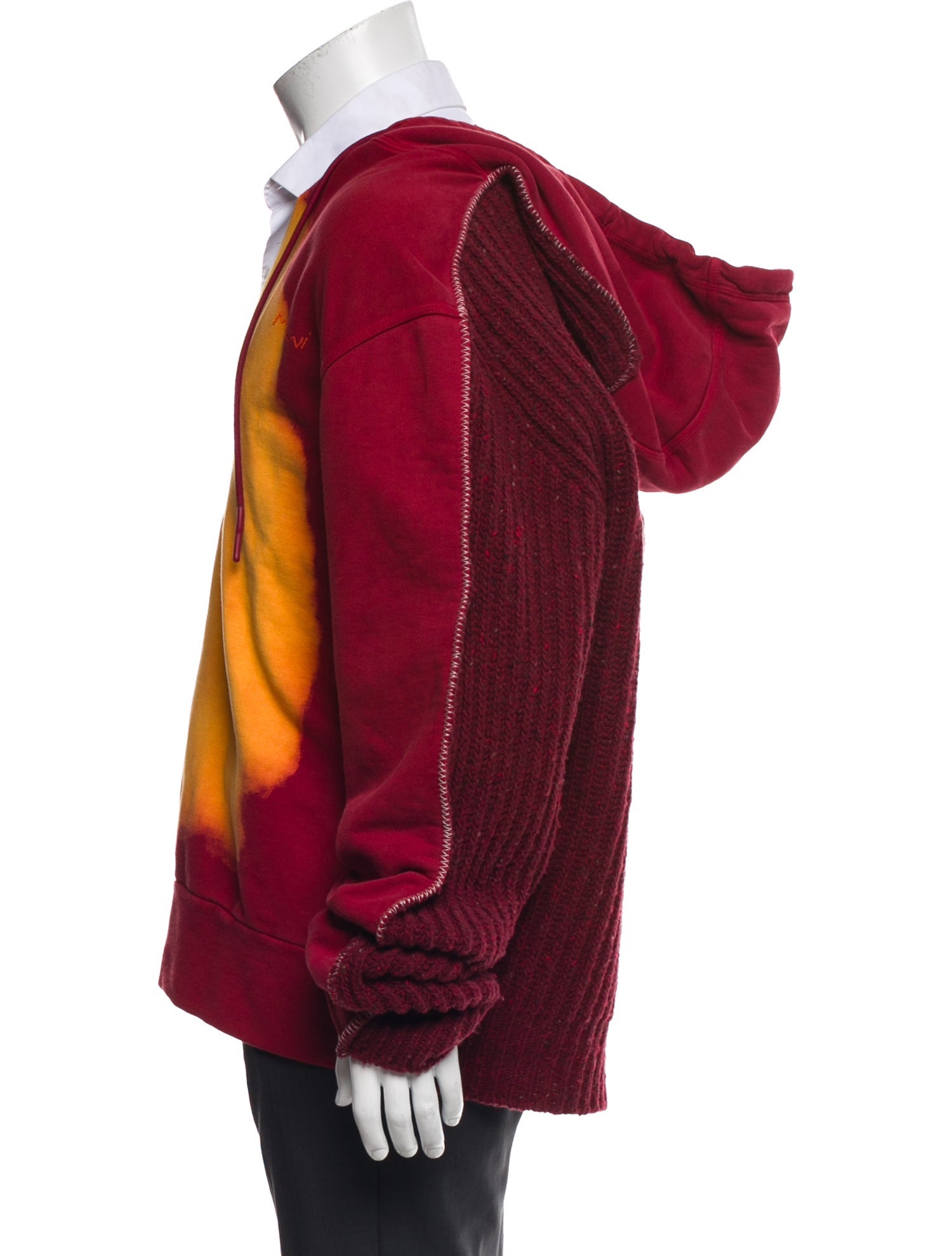 Marni Tie-Dye Print V-Neck Hoodie