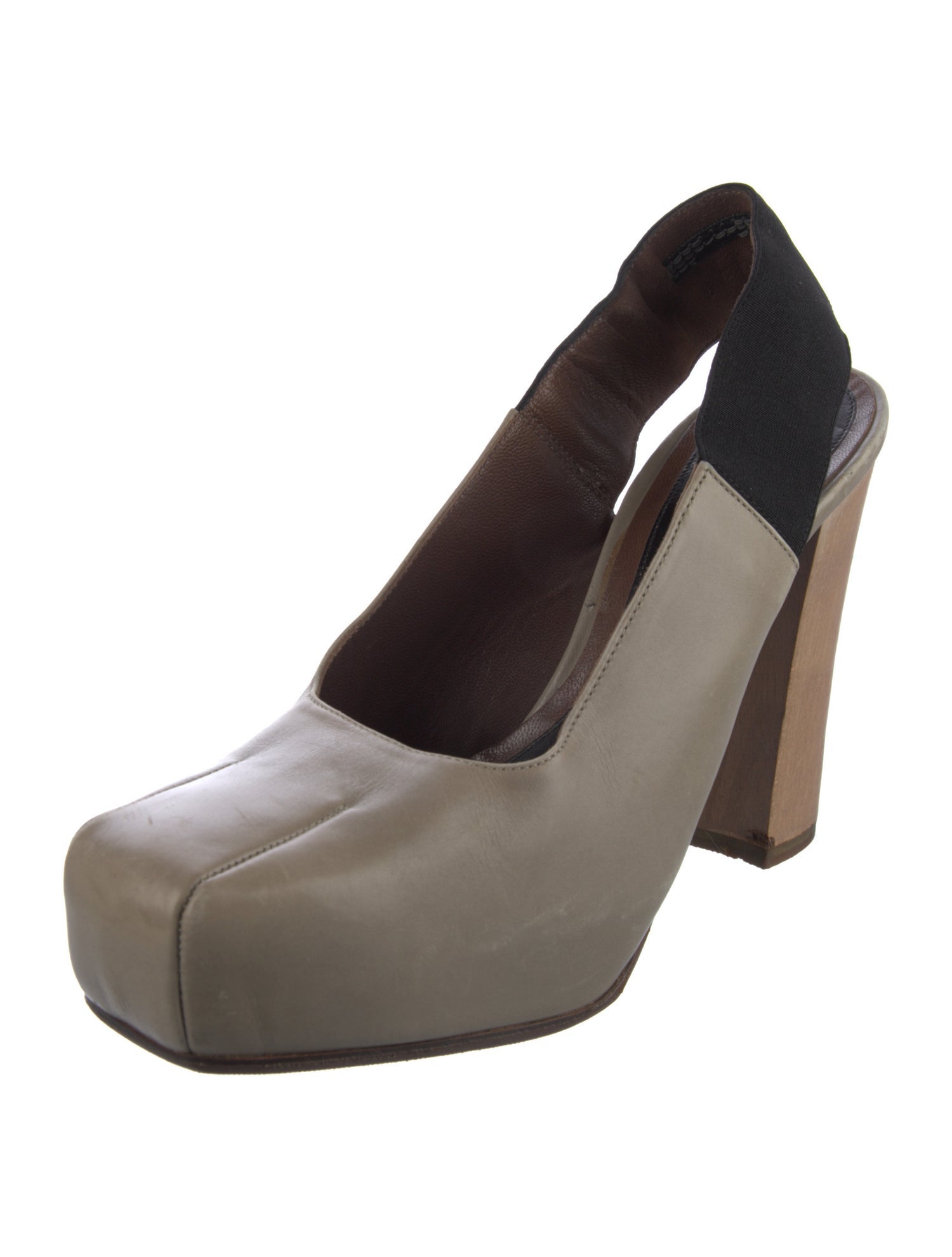 Marni Leather Bow Accents Slingback Pumps