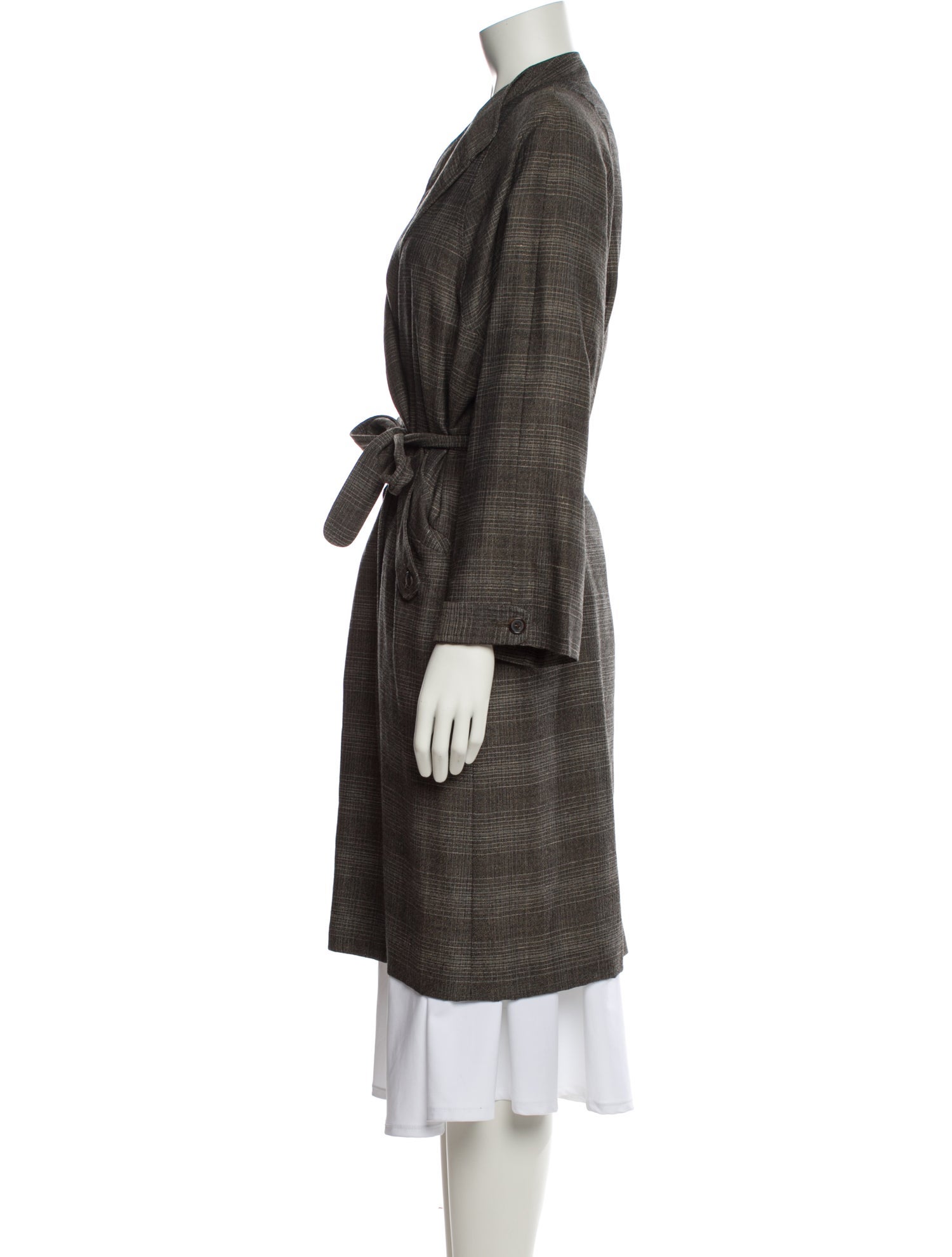 Marni Plaid Print Trench Coat