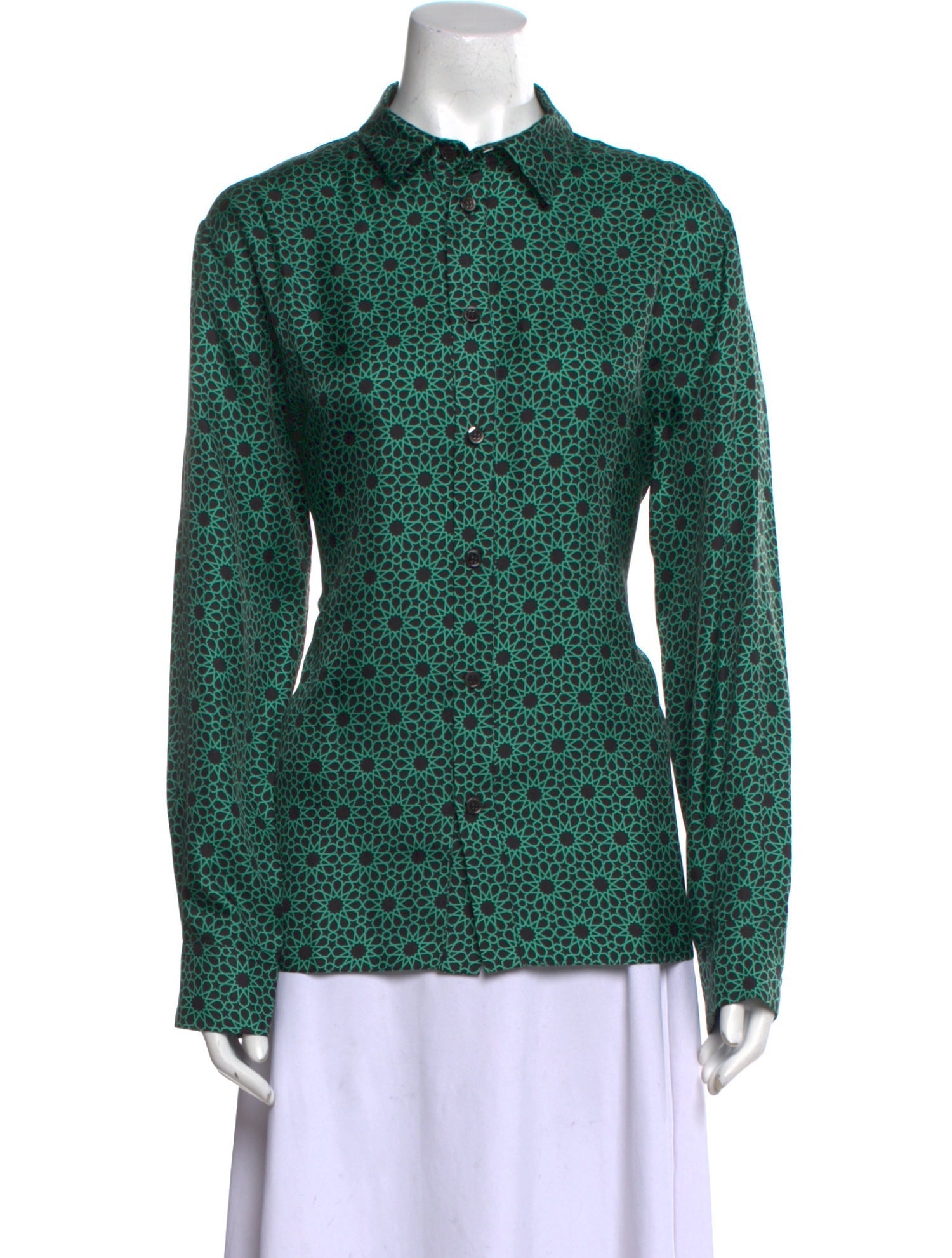 Marni Silk Printed Button-Up Top