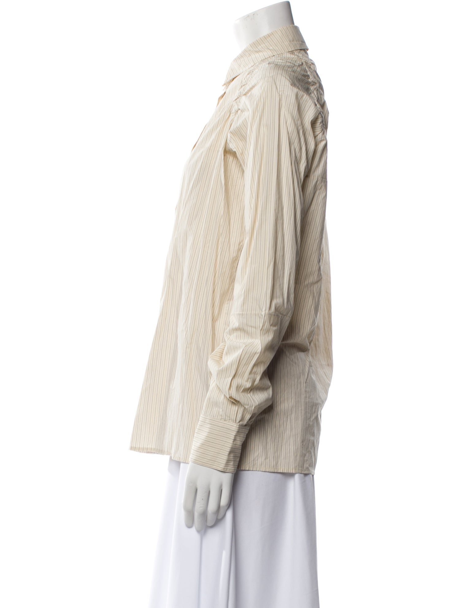 Marni Striped Long Sleeve Button-Up Top