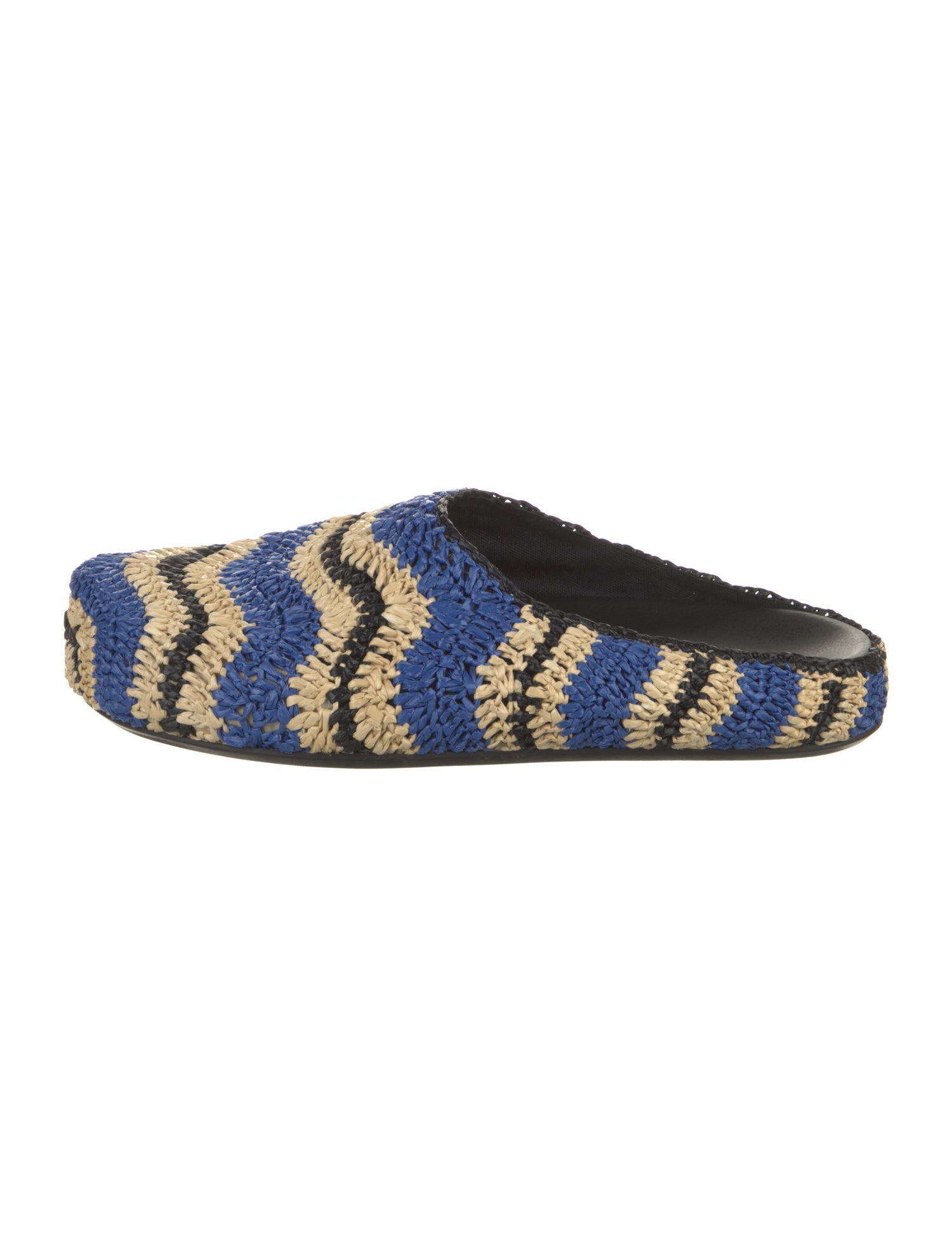 Marni Raffia Striped Slippers