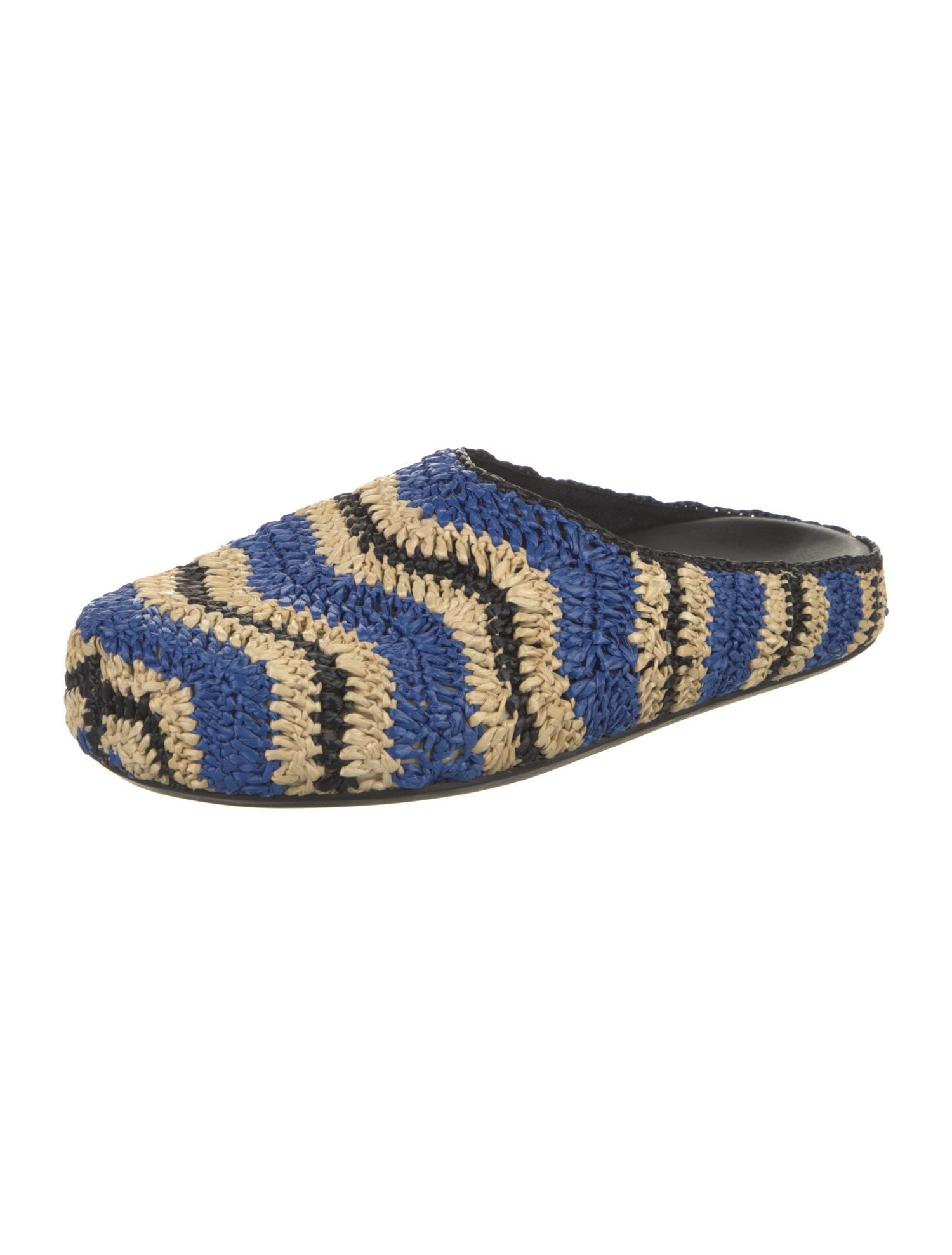 Marni Raffia Striped Slippers