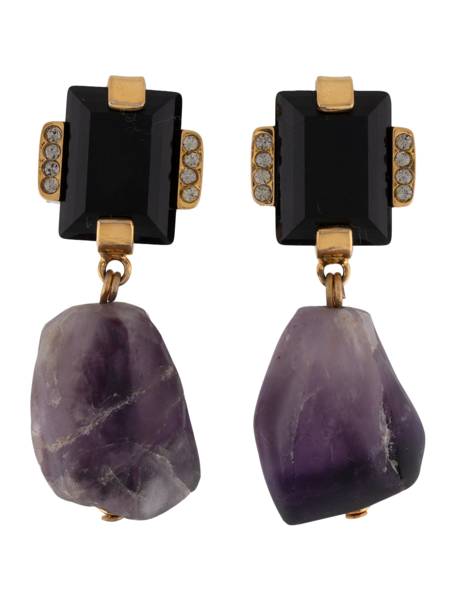 Marni Amethyst & Onyx Drop Earrings