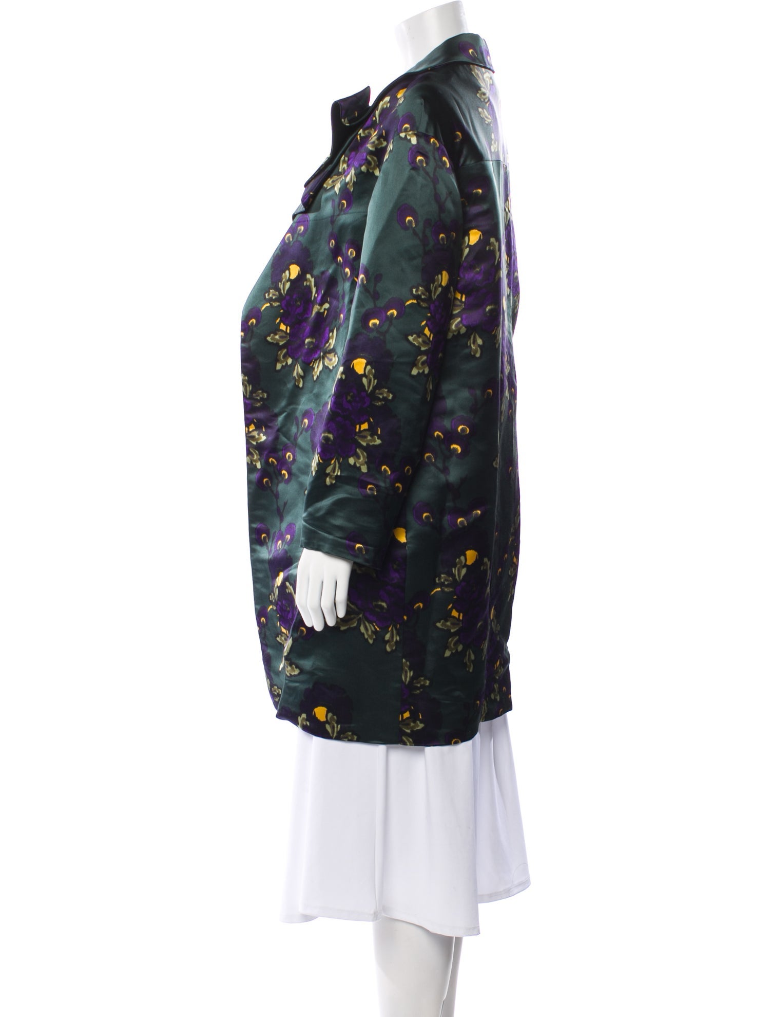 Marni Silk Floral Print Trench Coat