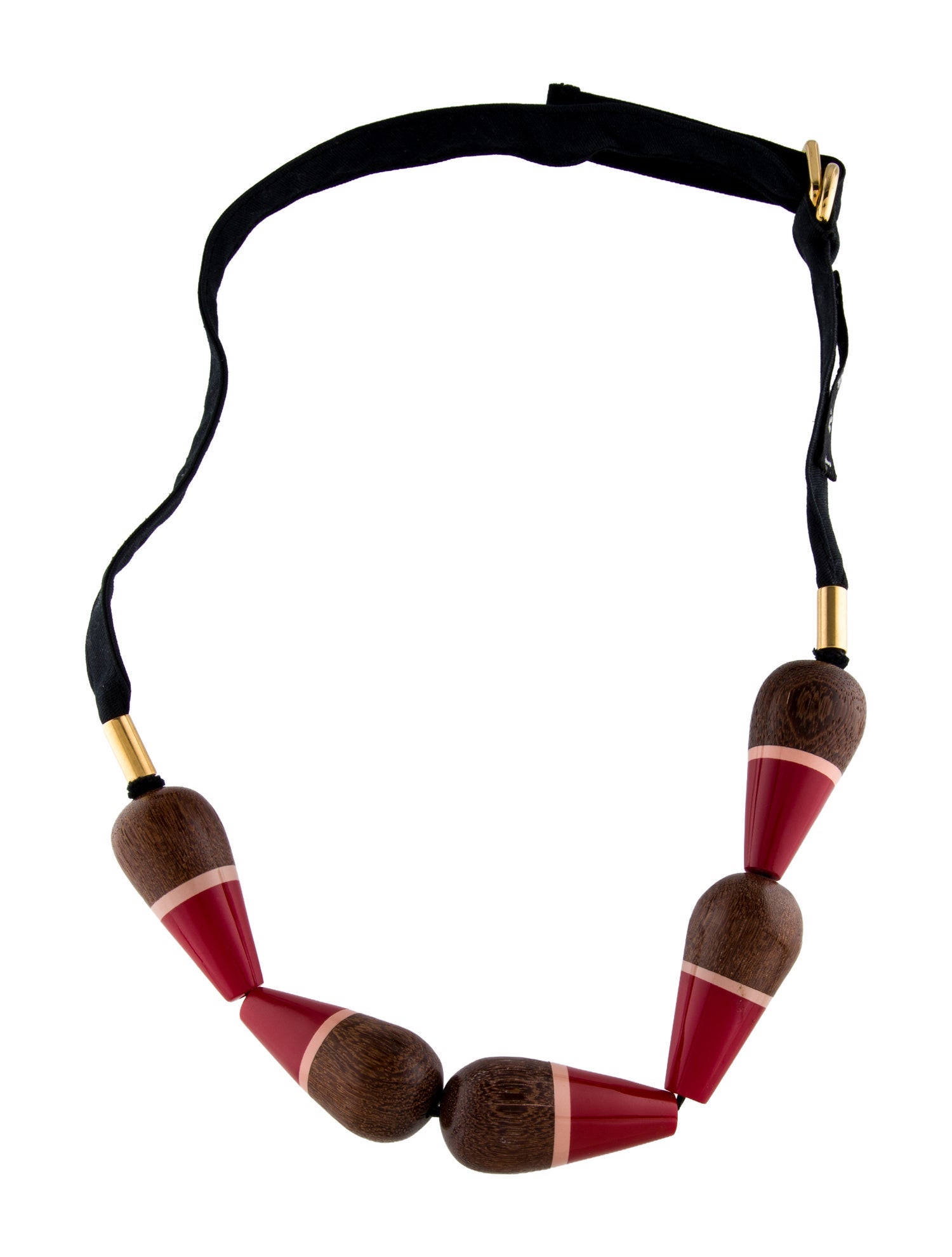 Marni Wood, Enamel & Fabric Beaded Collar Necklace