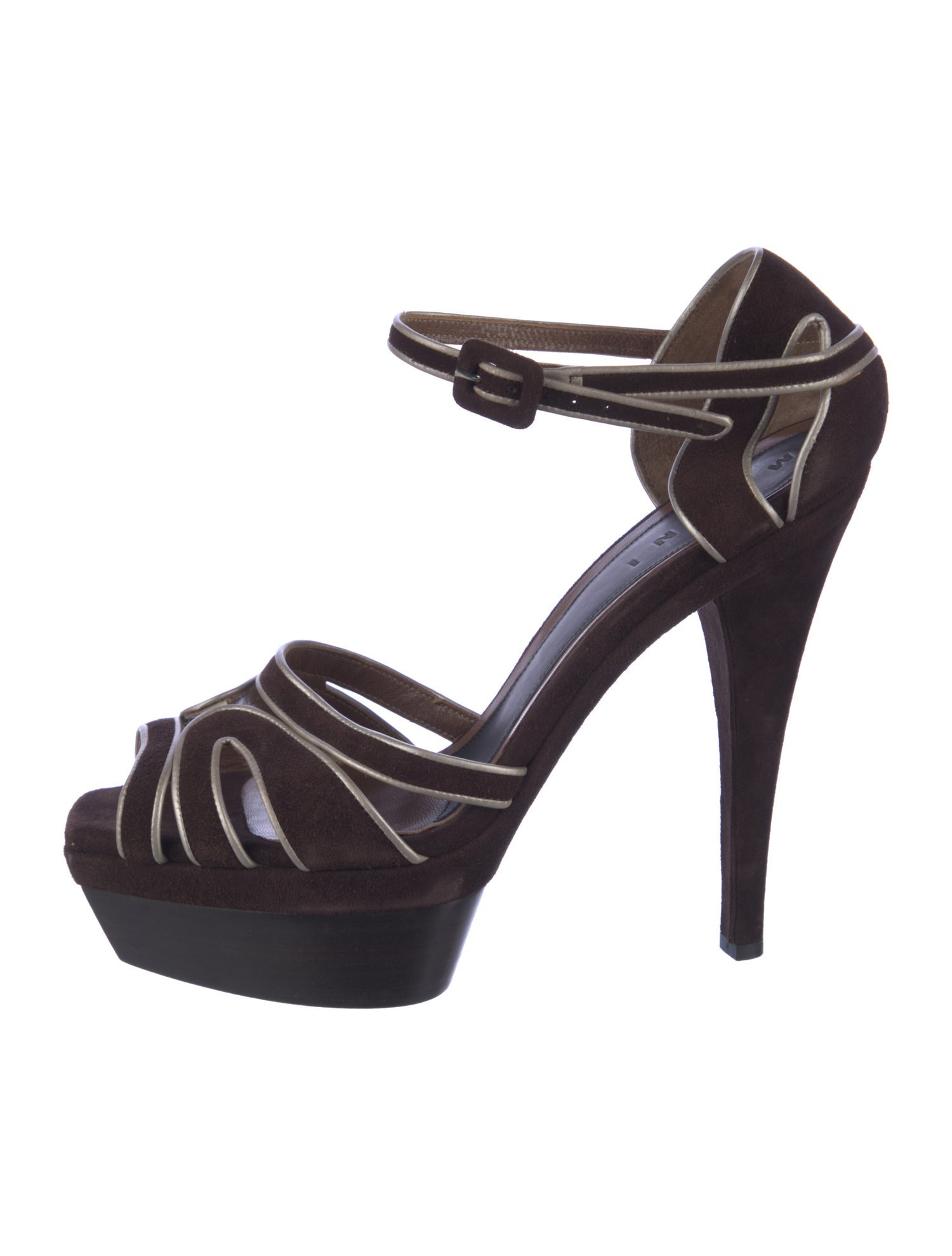 Marni Suede Cutout Accent Pumps