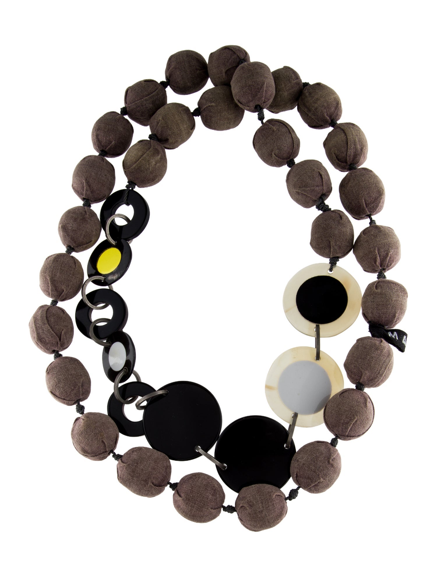 Marni Resin, Fabric & Horn Beaded Statement Necklace