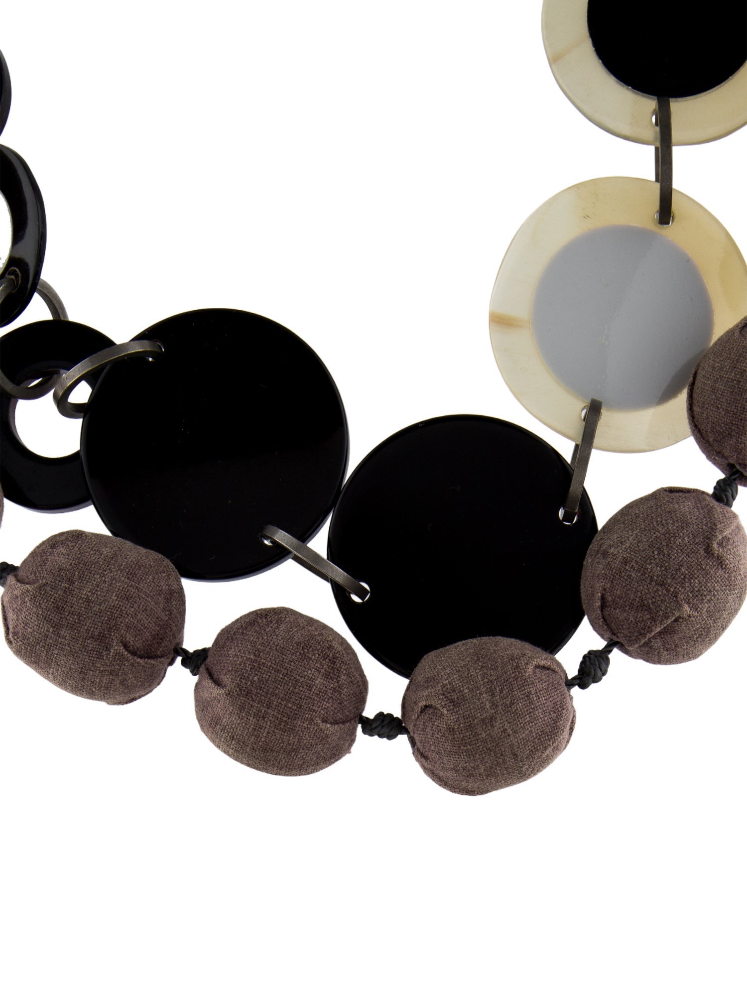 Marni Resin, Fabric & Horn Beaded Statement Necklace