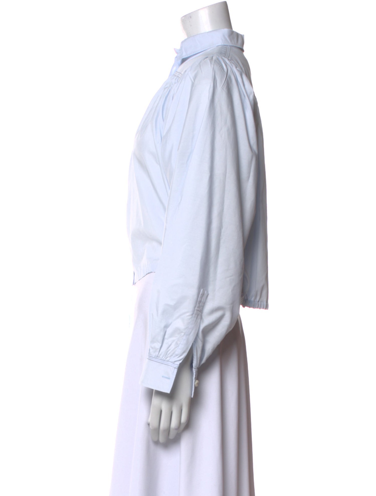 Marni Mock Neck Long Sleeve Button-Up Top