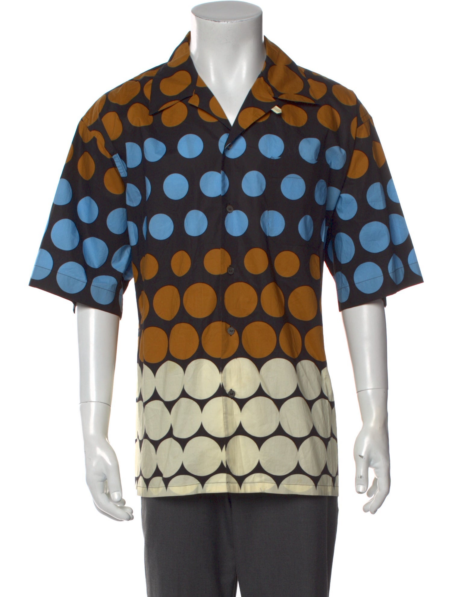 Marni Polka Dot Print Three-Quarter Sleeve Shirt