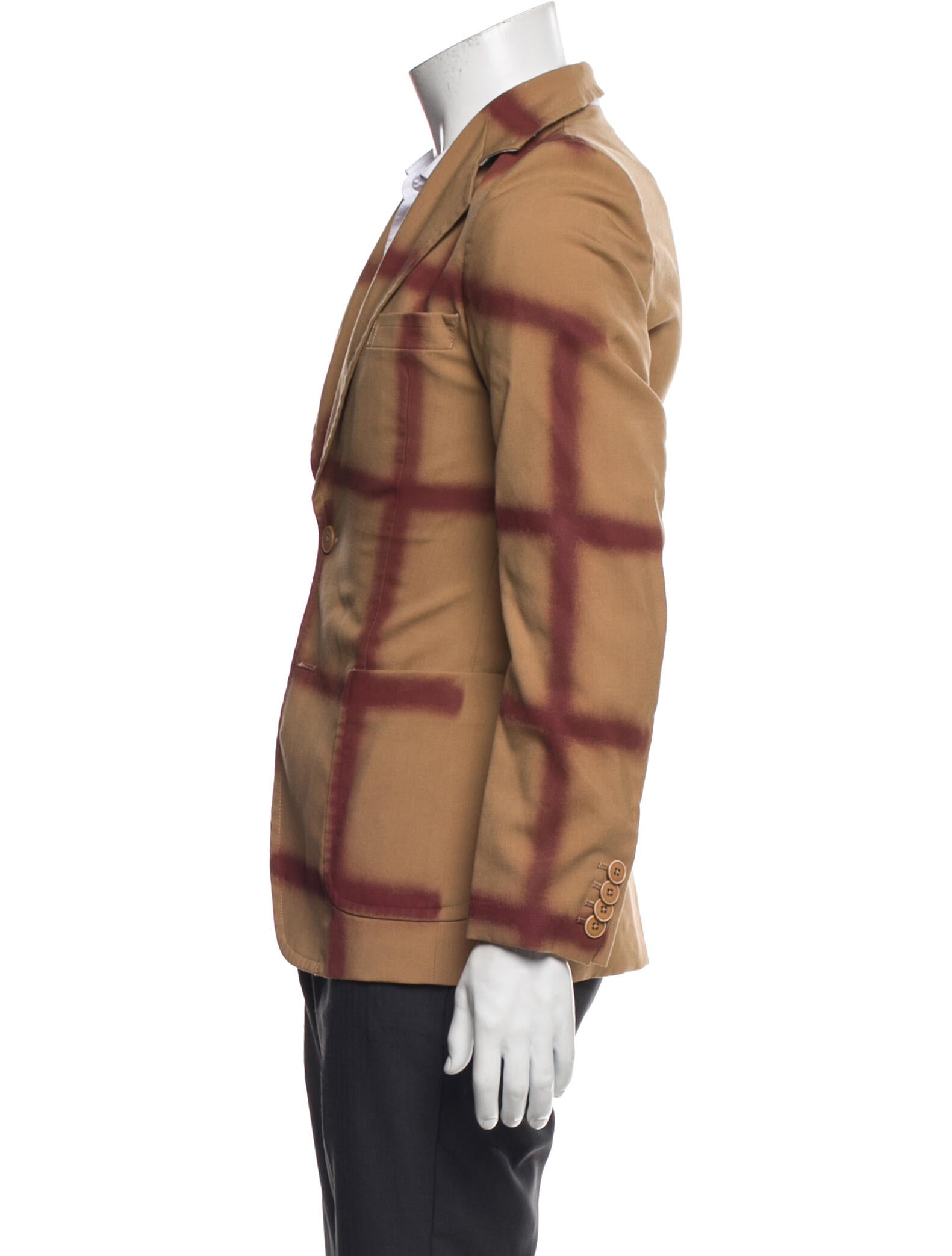 Marni Virgin Wool Plaid Print Blazer